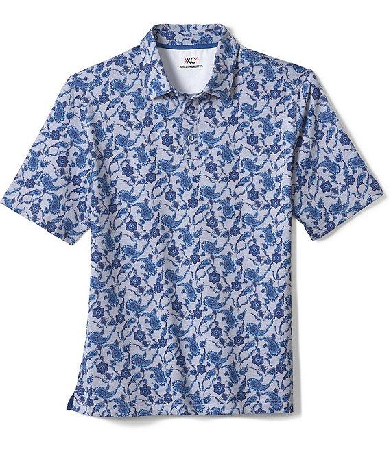 Johnston & Murphy XC4 Paisley Print Performance Short-Sleeve Polo Shirt Product Image