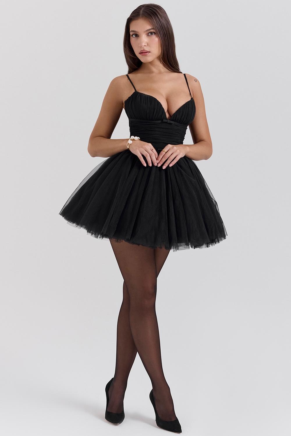Princess  black tulle mini dress - sale Product Image