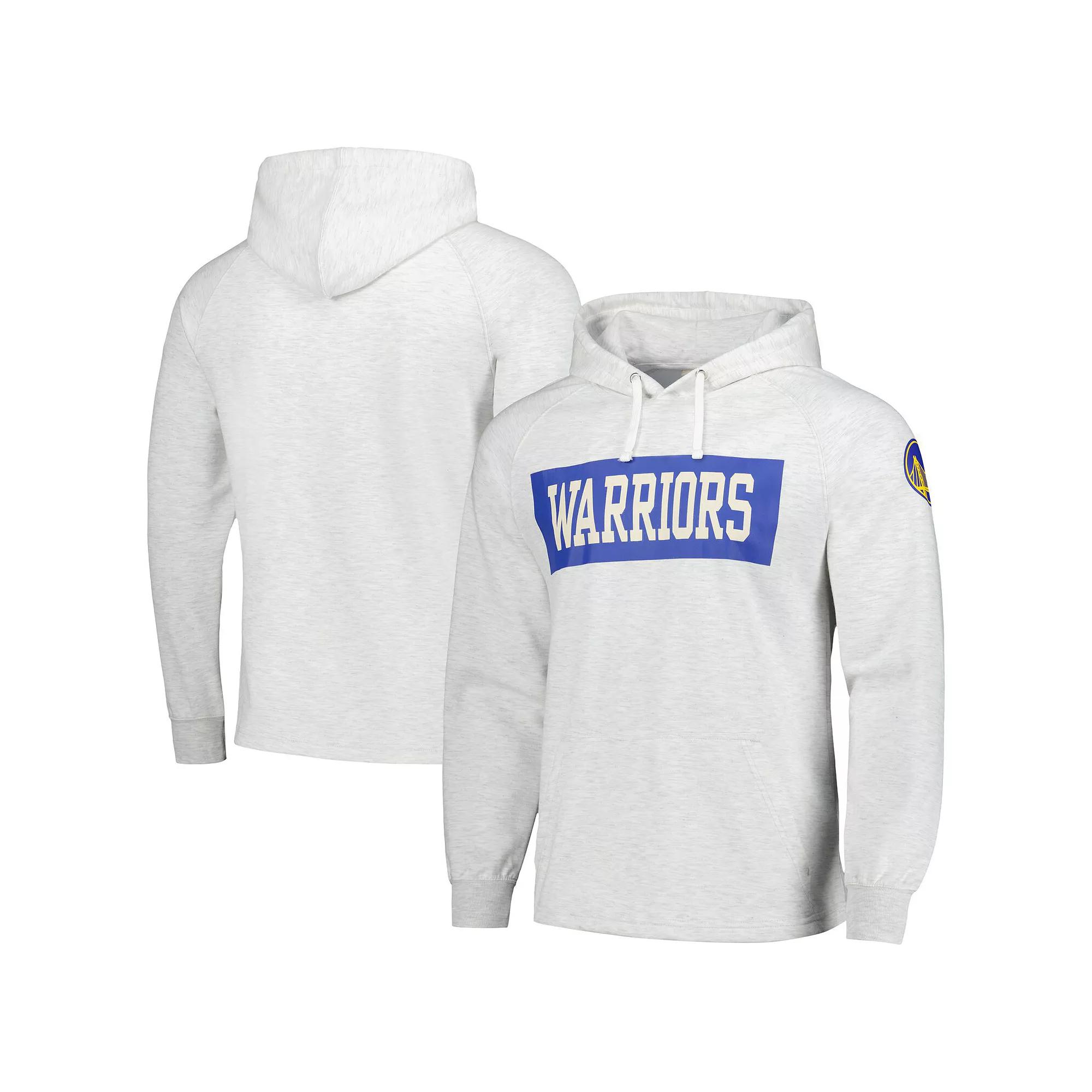 Men's Fanatics Ash Golden State Warriors Softhand Raglan Tri-Blend Pullover Hoodie,  Product Image