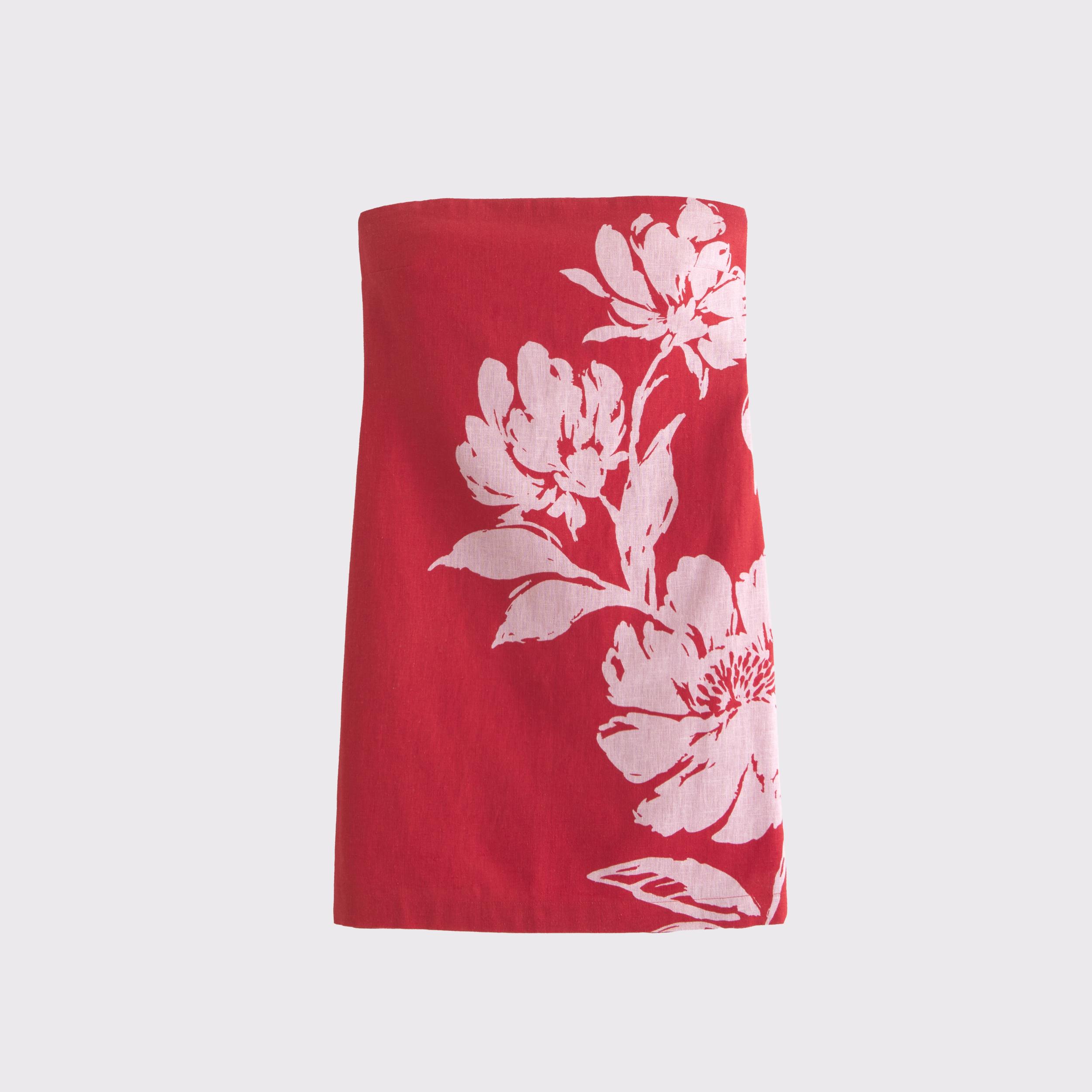 The A&F Scarlett Strapless Linen-Blend Skort Product Image