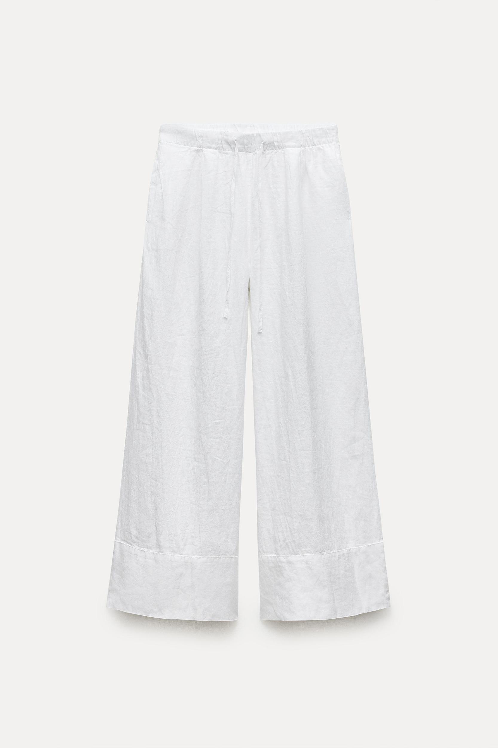 100% LINEN PALAZZO PANTS ZW COLLECTION Product Image