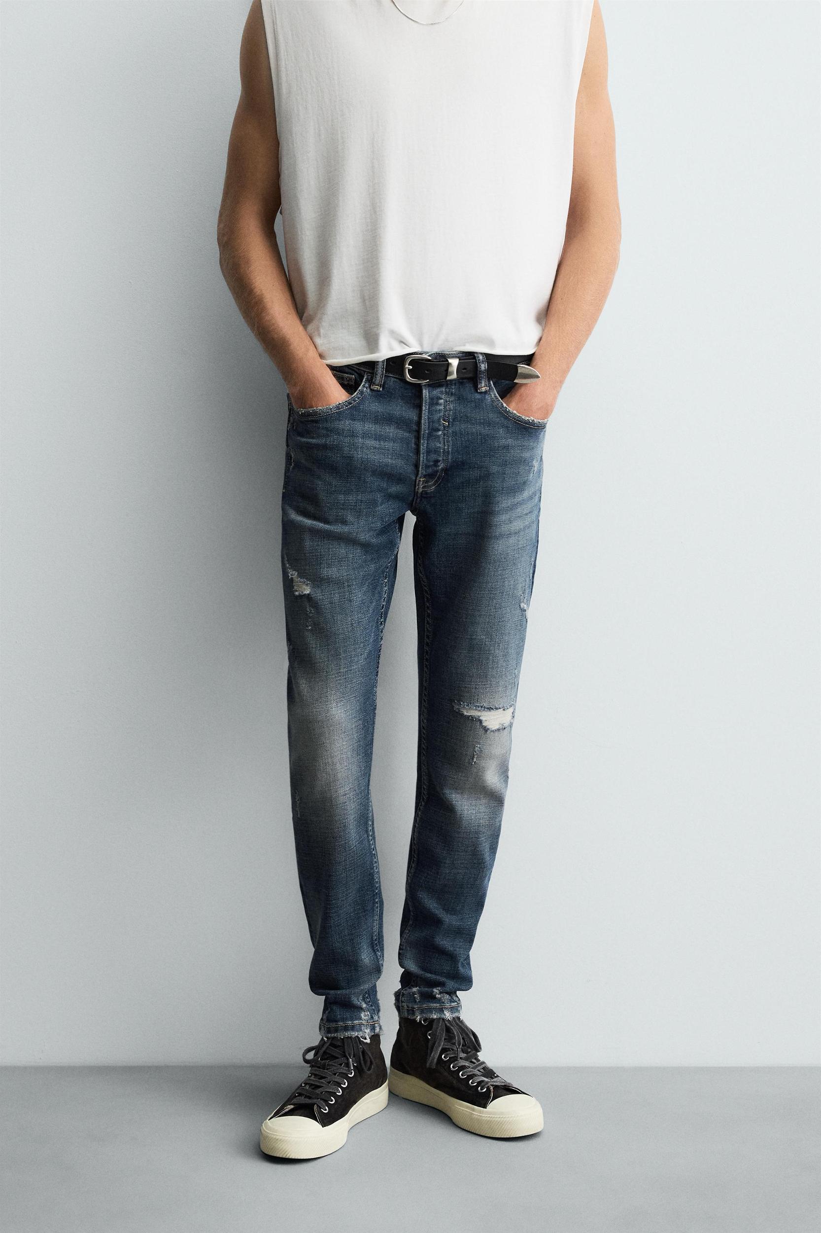 RIPPED SKINNY FIT JEANS Product Image