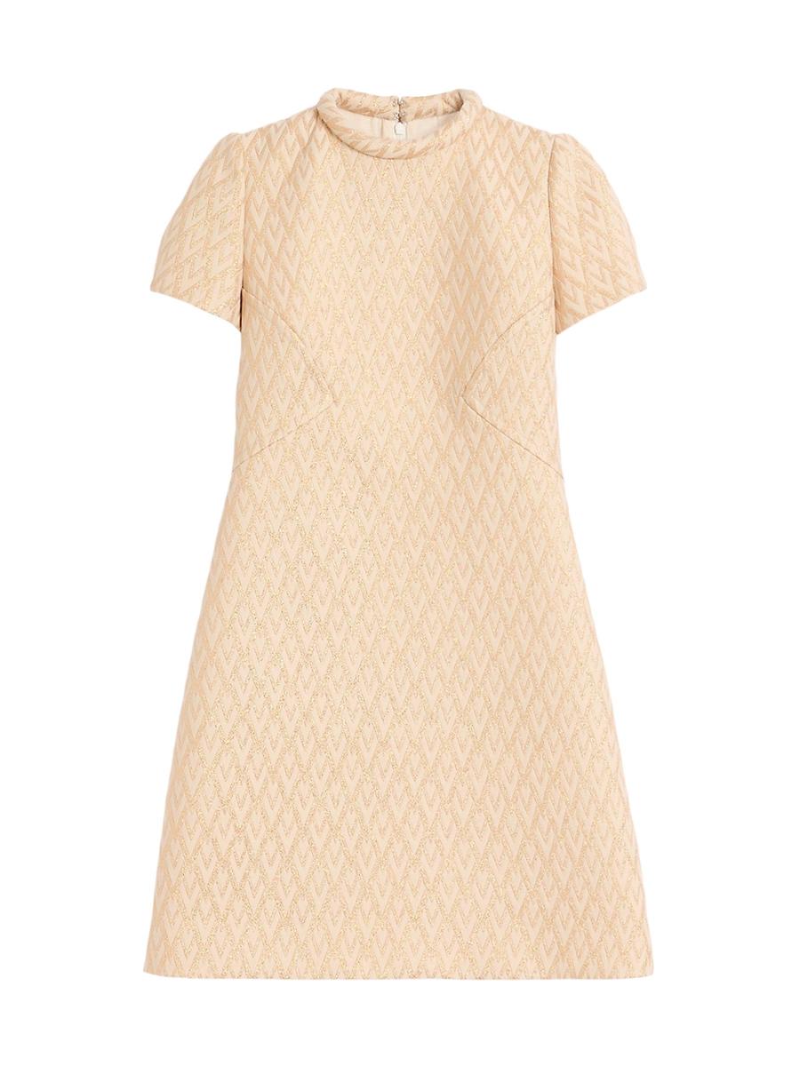 Womens Short Dress in Lurex Jacquard Toute La V Product Image