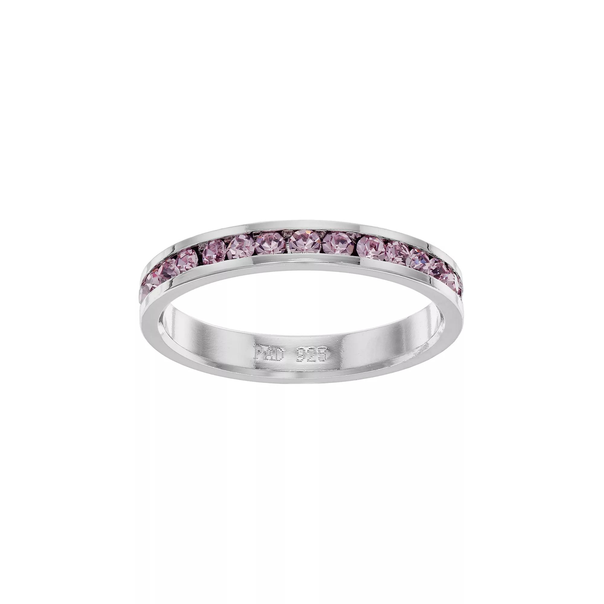 Traditions Jewelry Company Sterling Silver Crystal Birthstone Eternity Ring, Women's,  Product Image