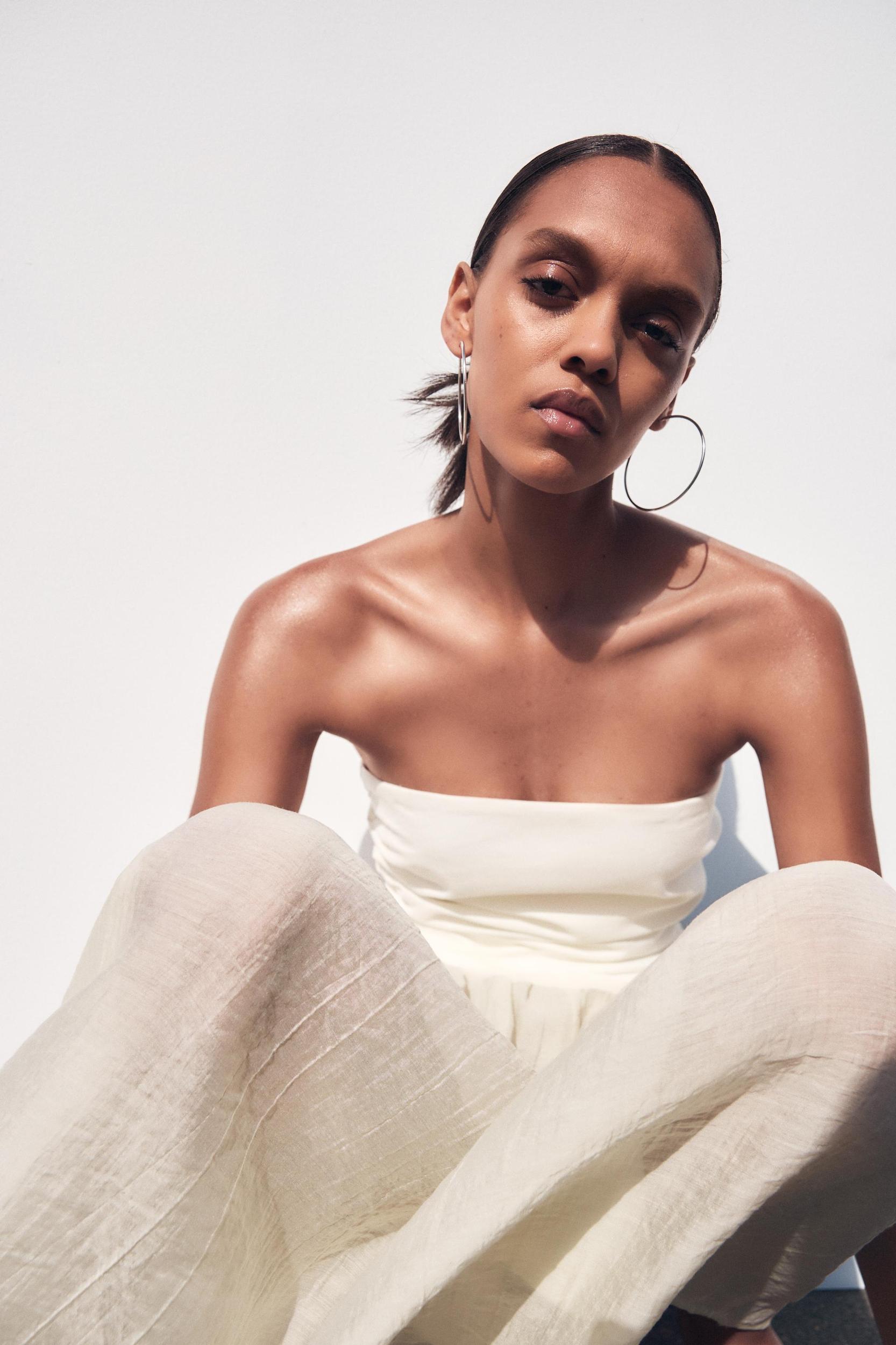 COMBINATION STRAPLESS MIDI DRESS Product Image