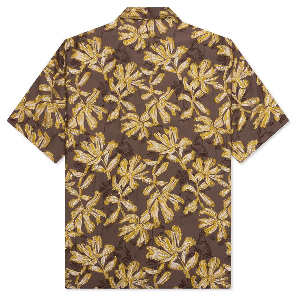 Flower Cut Cabana Shirt - Brown Male Product Image