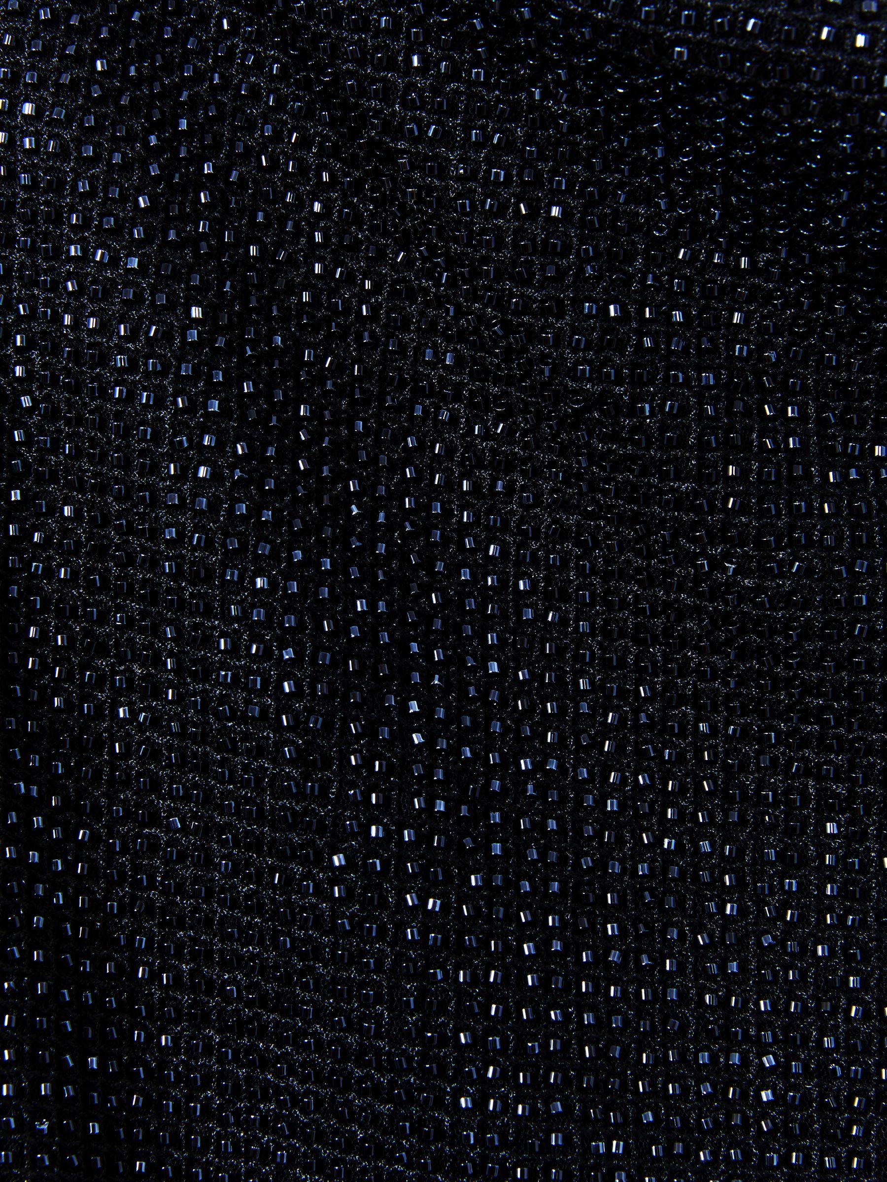 Cowl-Neck Beaded Mini Dress in Dark Blue Product Image