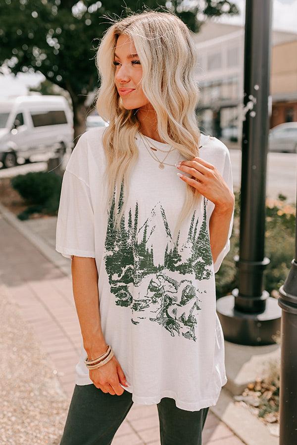 Mustang Mountain Distressed Oversized Graphic Tee Product Image