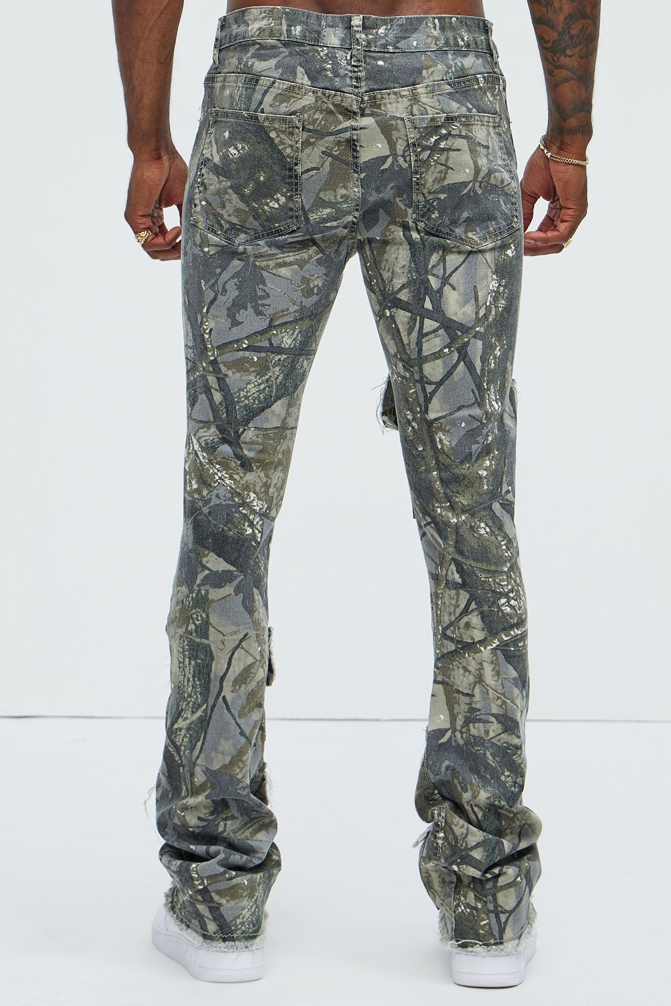Get Started Cargo Stacked Skinny Flare Pants - Grey/combo Product Image