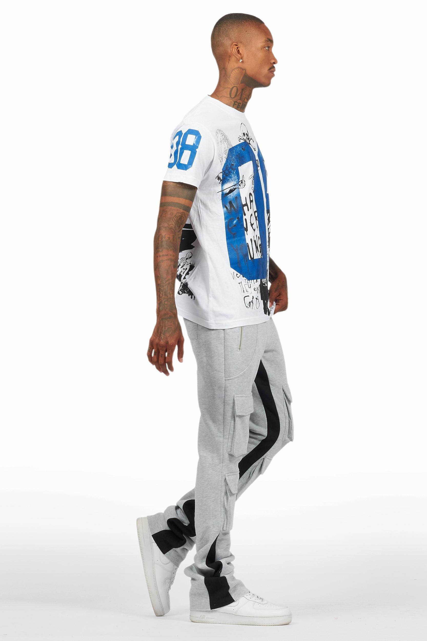 Antoon Heather Grey Stacked Flare Track Pant Male Product Image