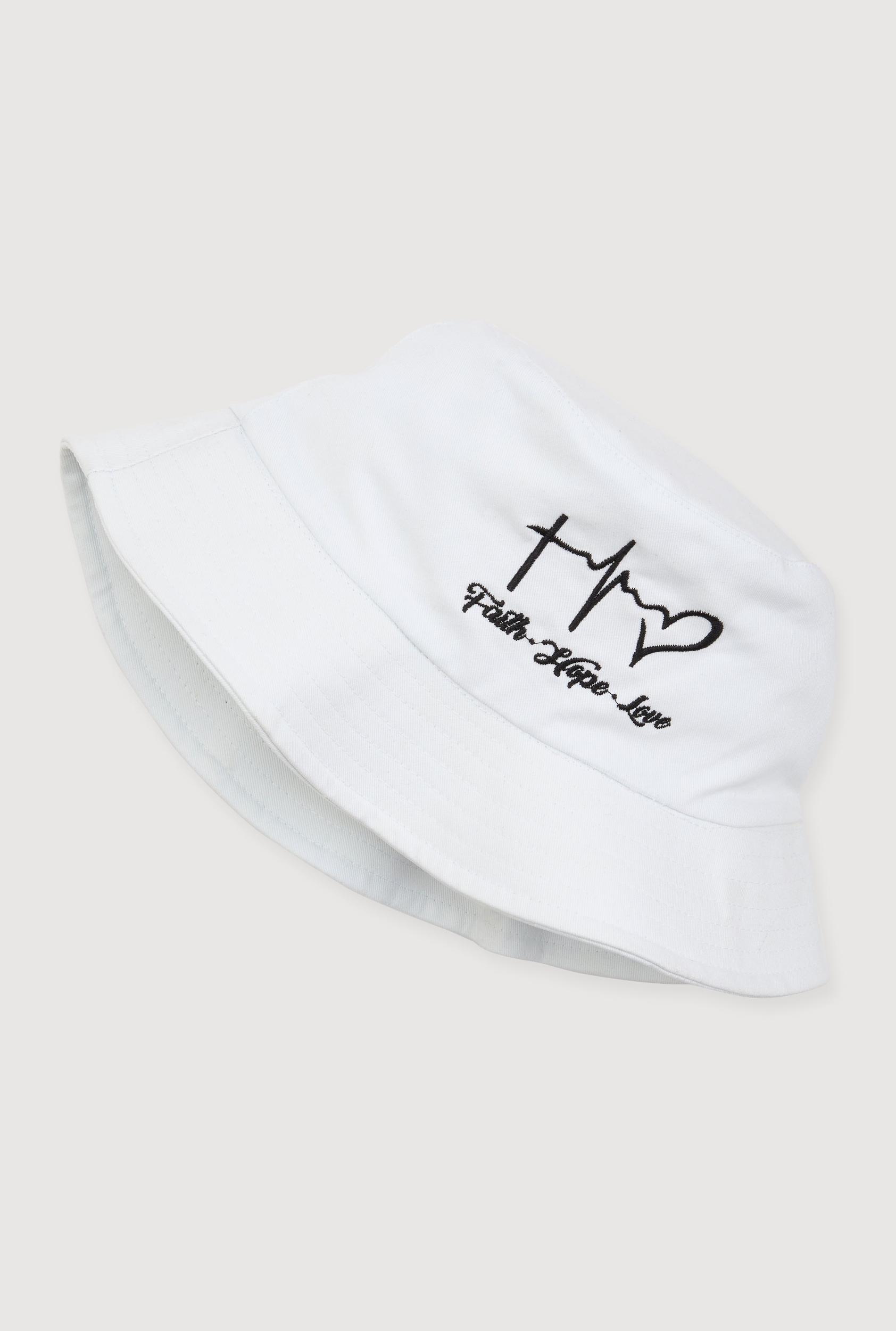 Faith Hope Love Embroidered Bucket Hat Female Product Image