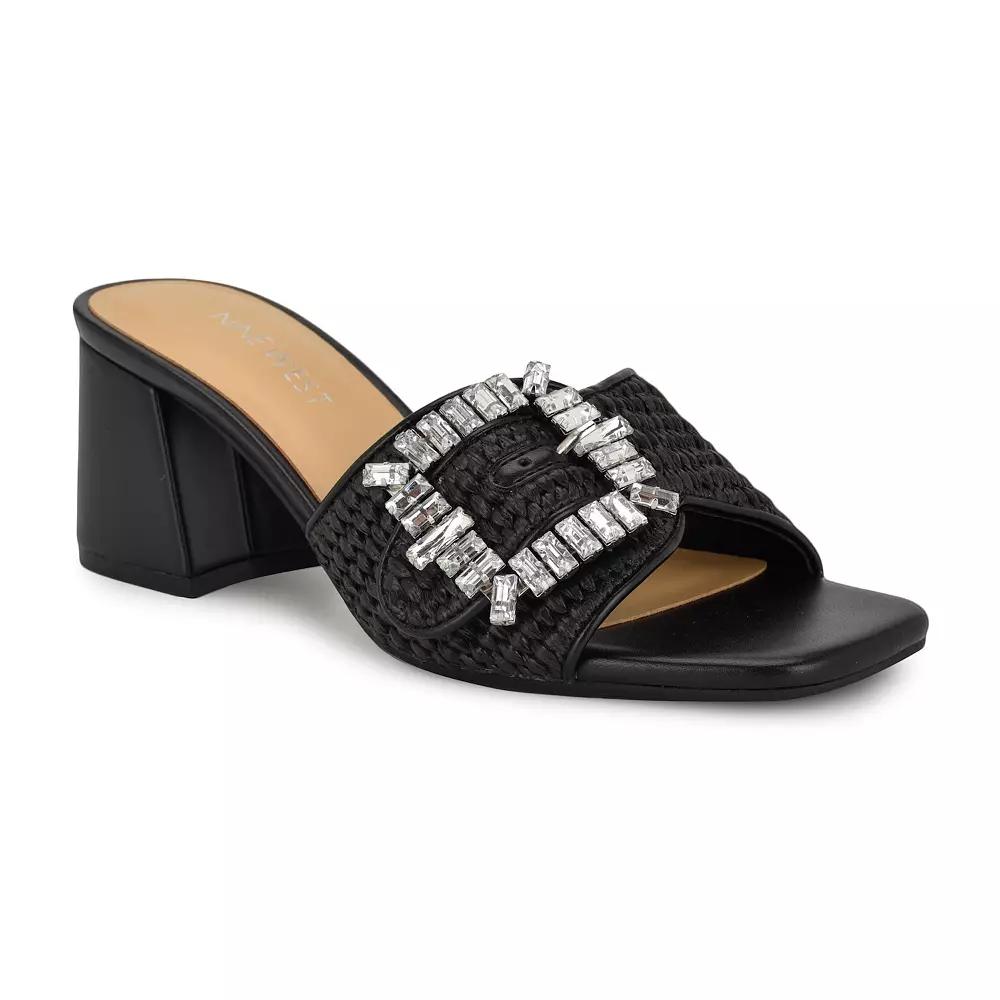 Nine West Geanila Block Heel Women's Dress Sandals, Size: 6.5, Black Product Image