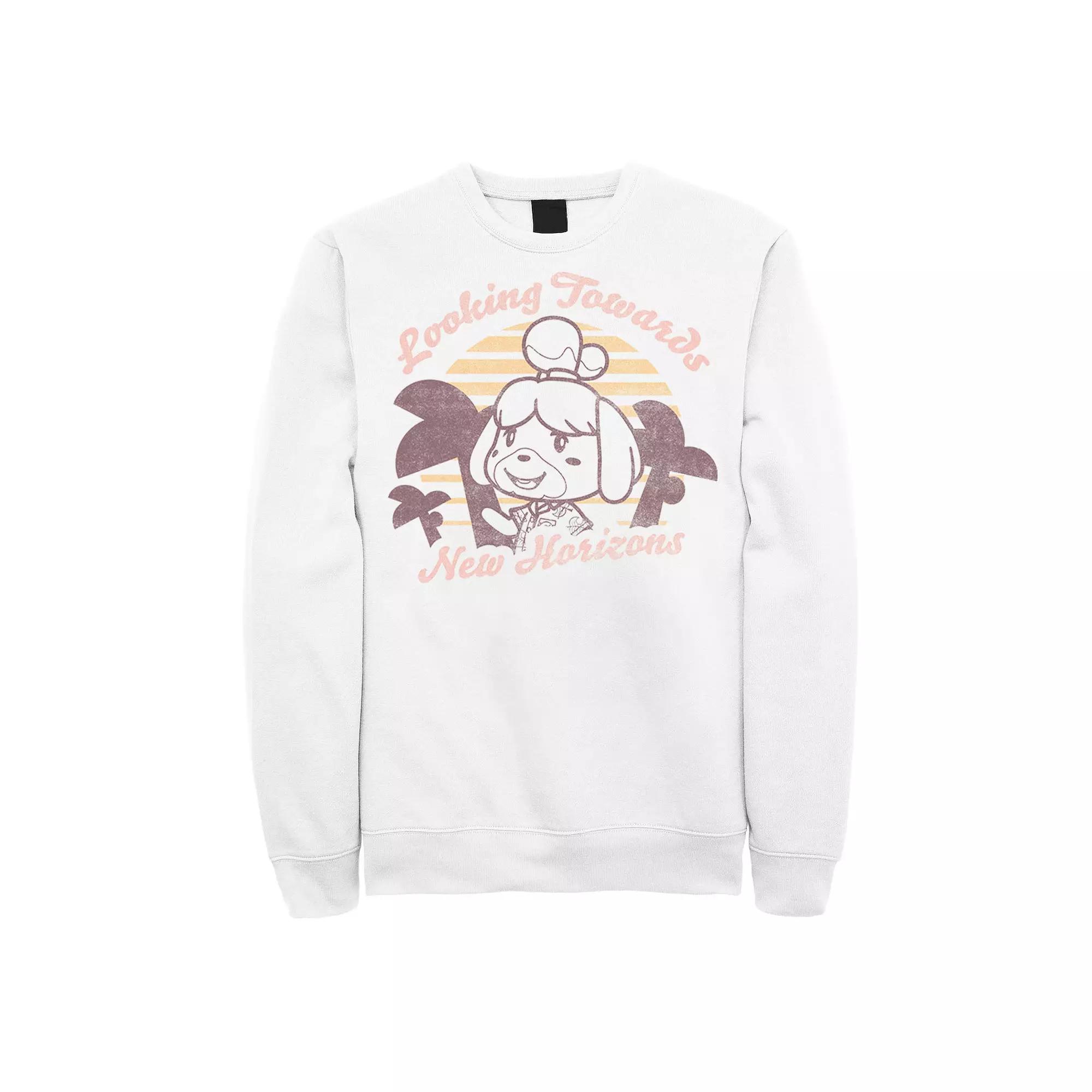 Men's Animal Crossing: New Horizons Isabelle Sunset Sweatshirt, Size: 3XL, White Product Image