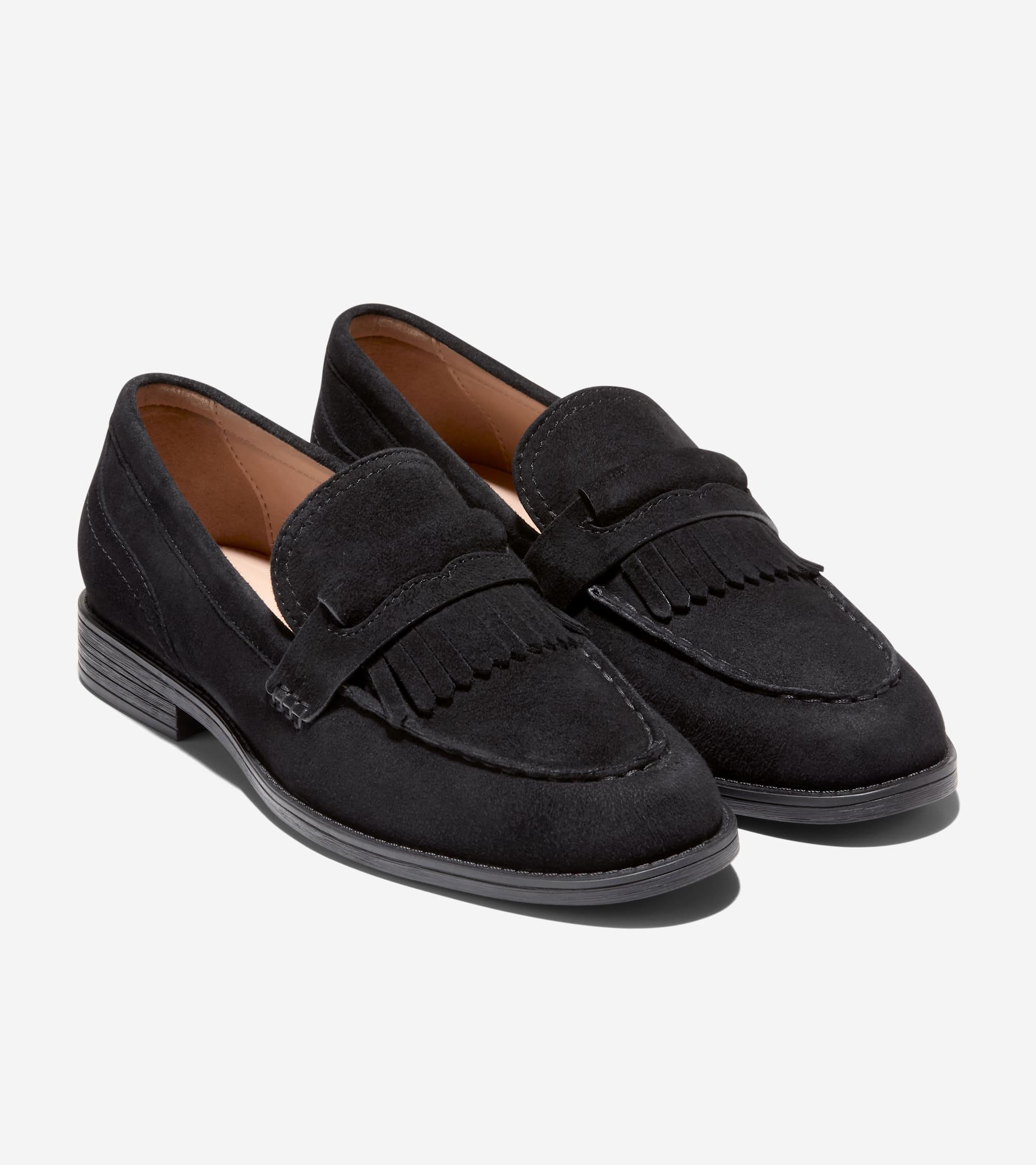 Women's Stassi Kiltie Loafers in Black | Cole Haan Product Image
