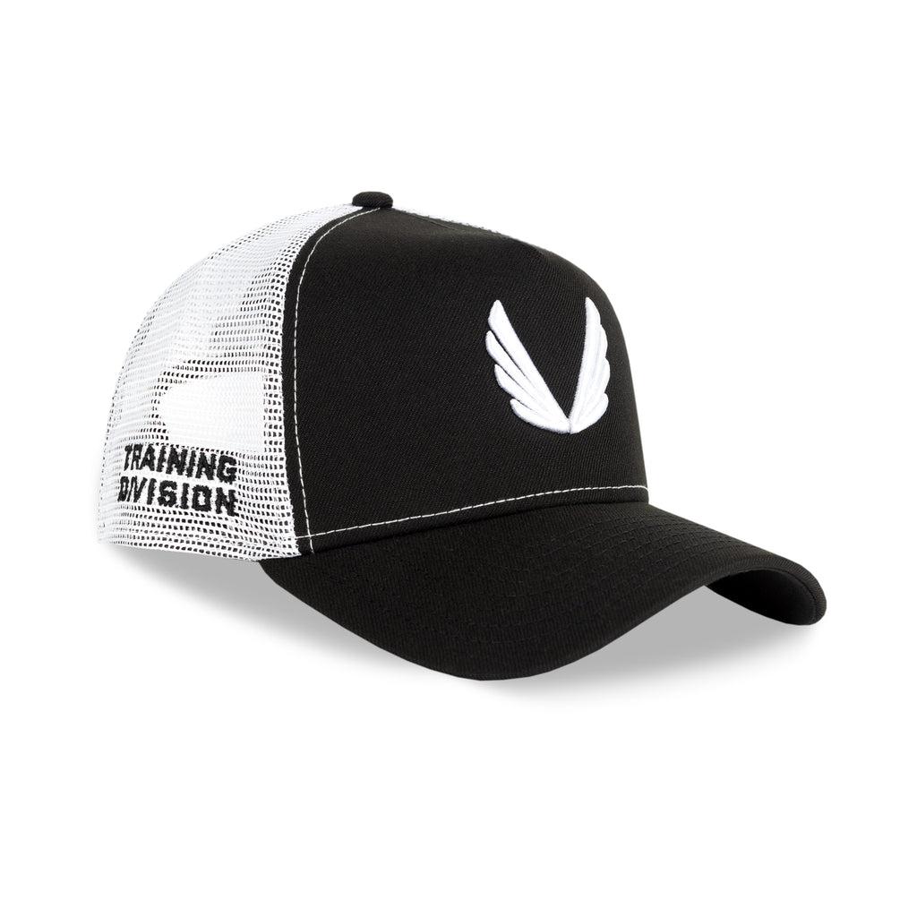 New Era® 9Forty® A-Frame Trucker Hat - Black/White "Wings" Product Image