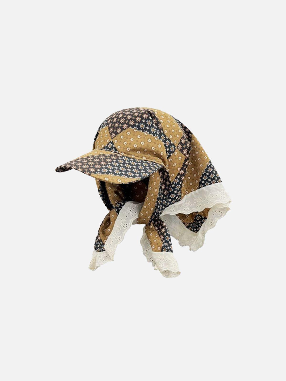 Patchwork Lace Bandana Cap Product Image