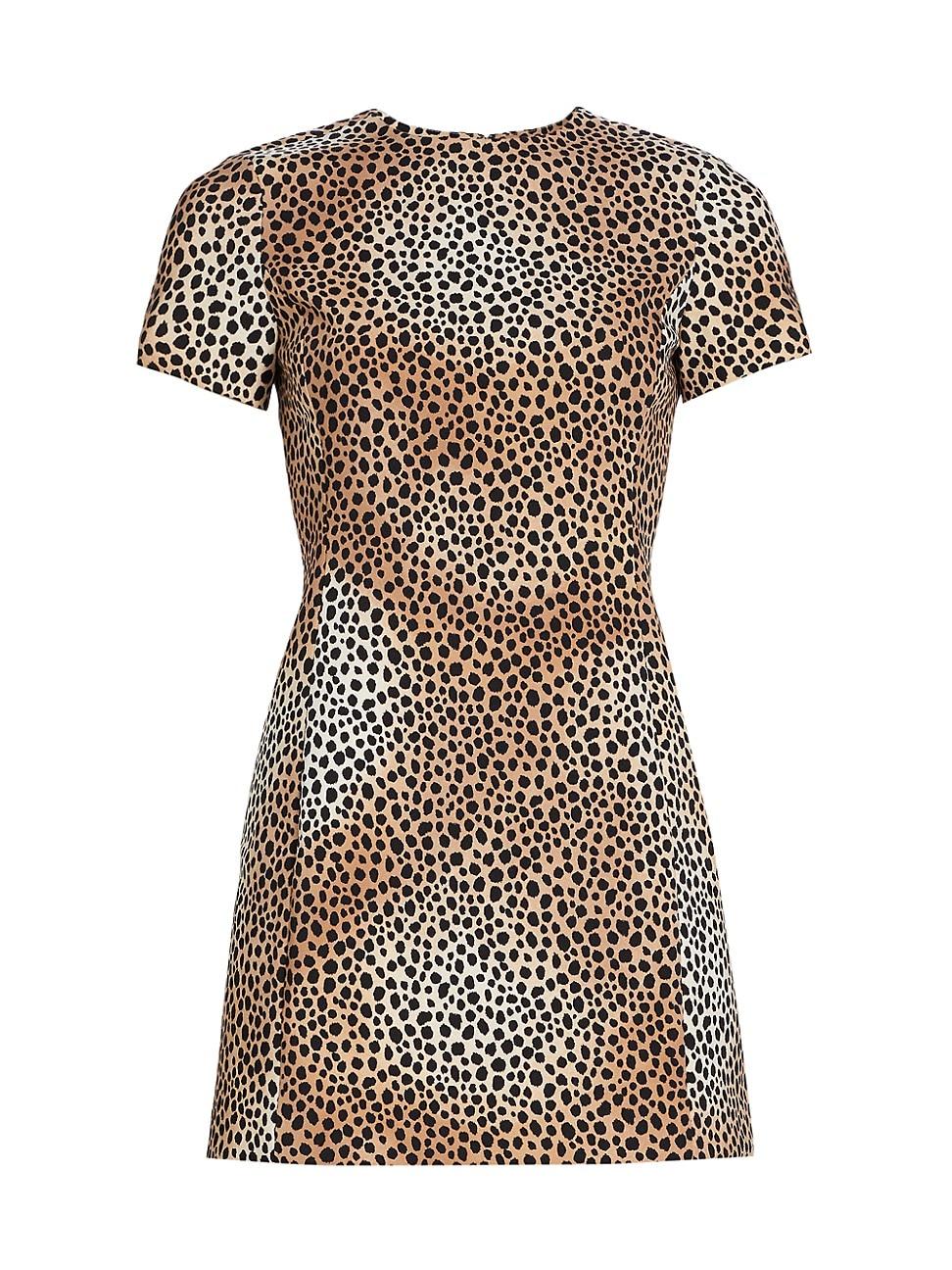 Womens Cheetah Stretch-Crepe Minidress Product Image