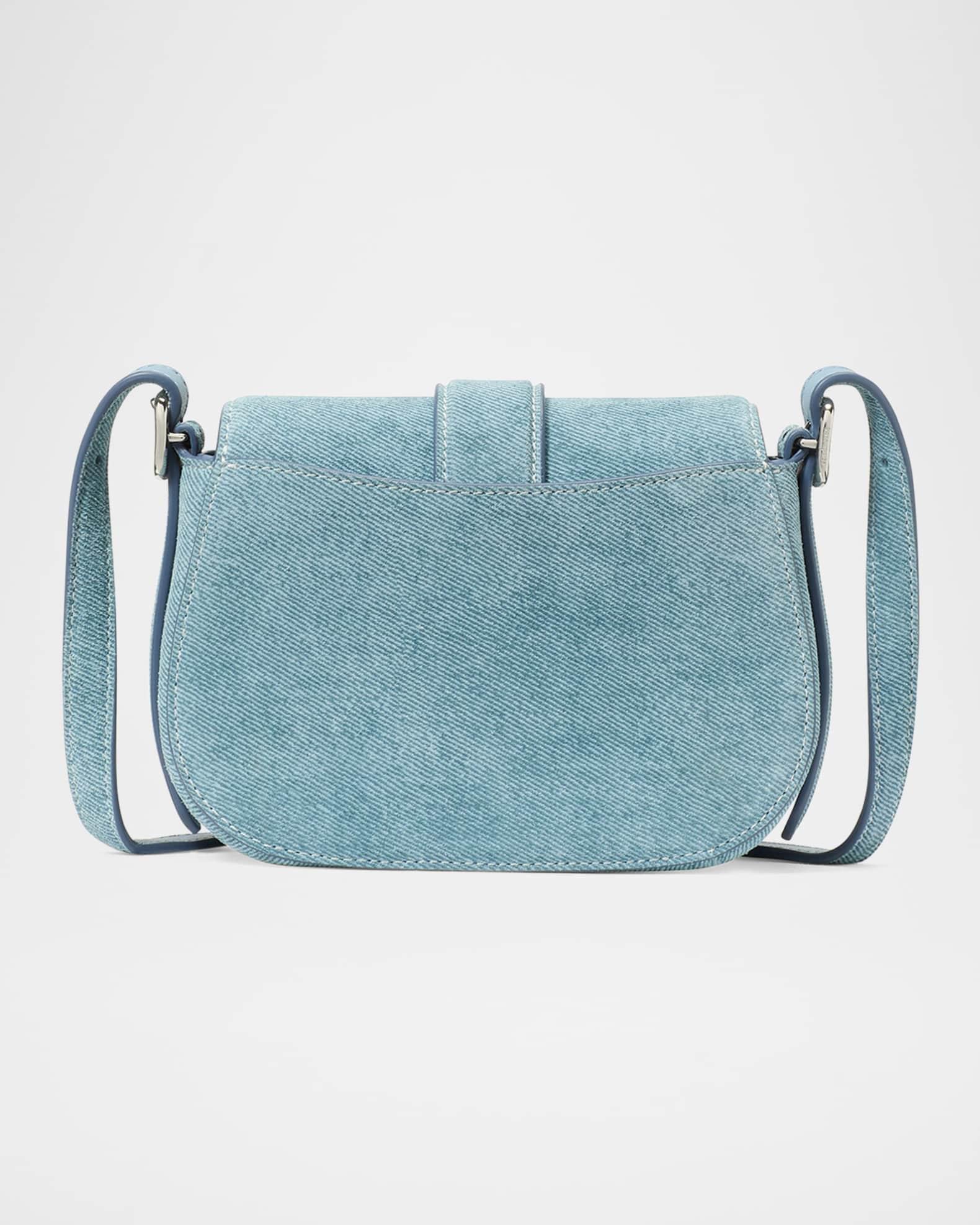 nouveau denim suede mini saddle crossbody bag Product Image