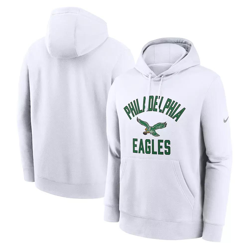 Men's Nike White Philadelphia Eagles Club Pullover Hoodie, Size: Large Product Image