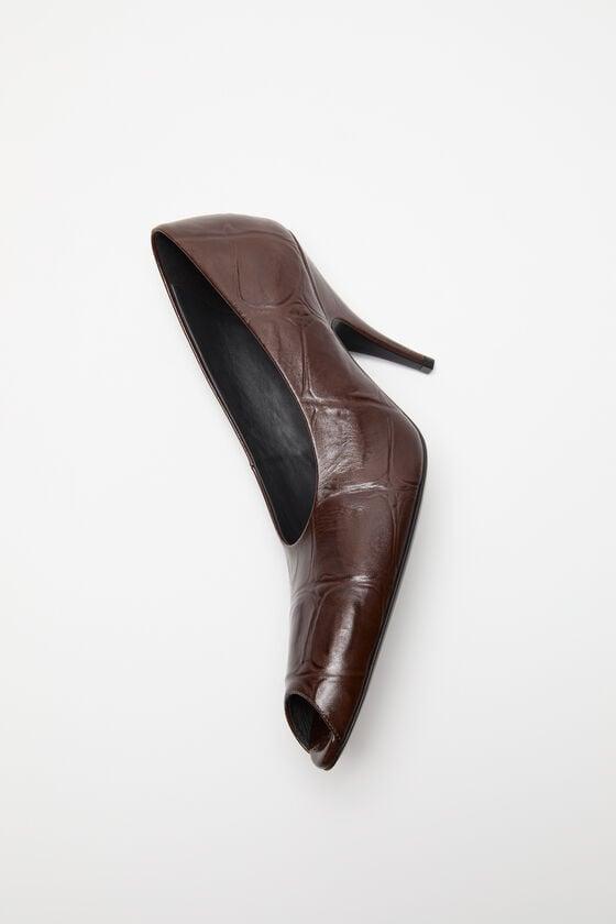 Leather open toe heels Product Image