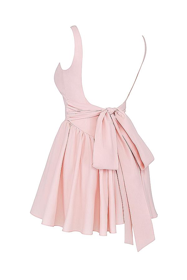 Florianne  soft peach bow mini dress Product Image