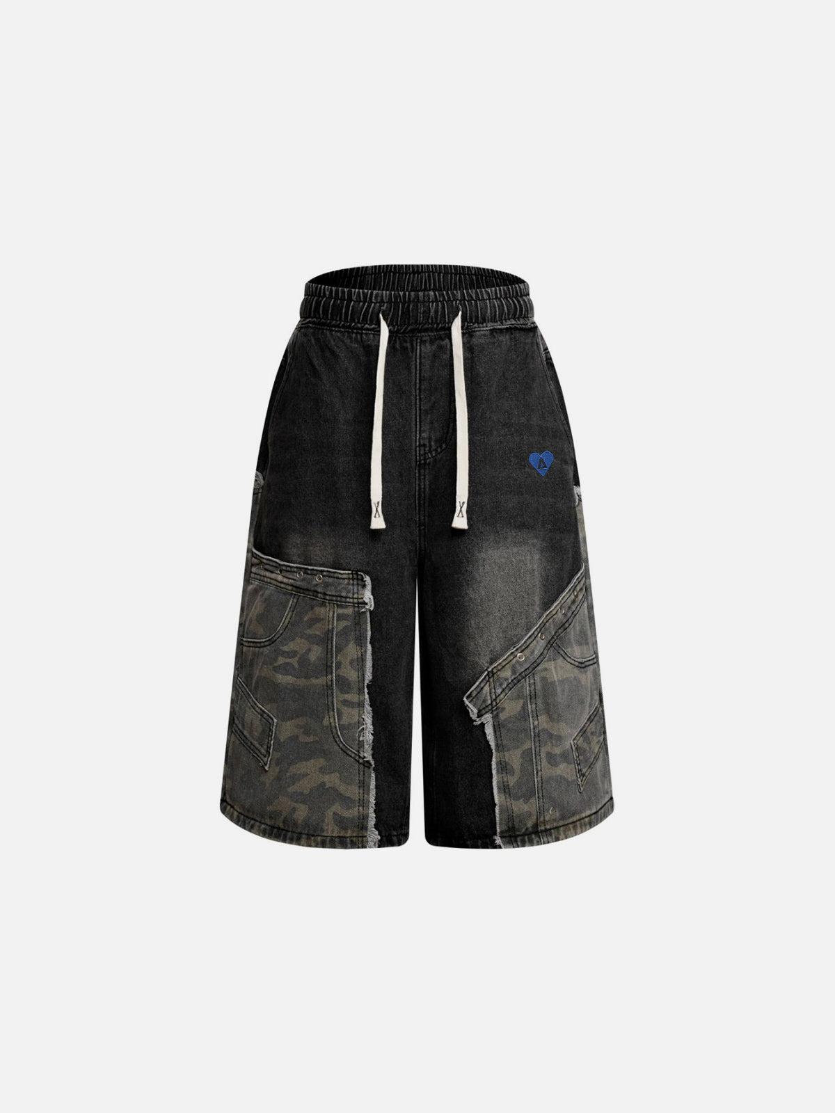 Aelfric Eden Camouflage Patchwork Longline Jorts Product Image