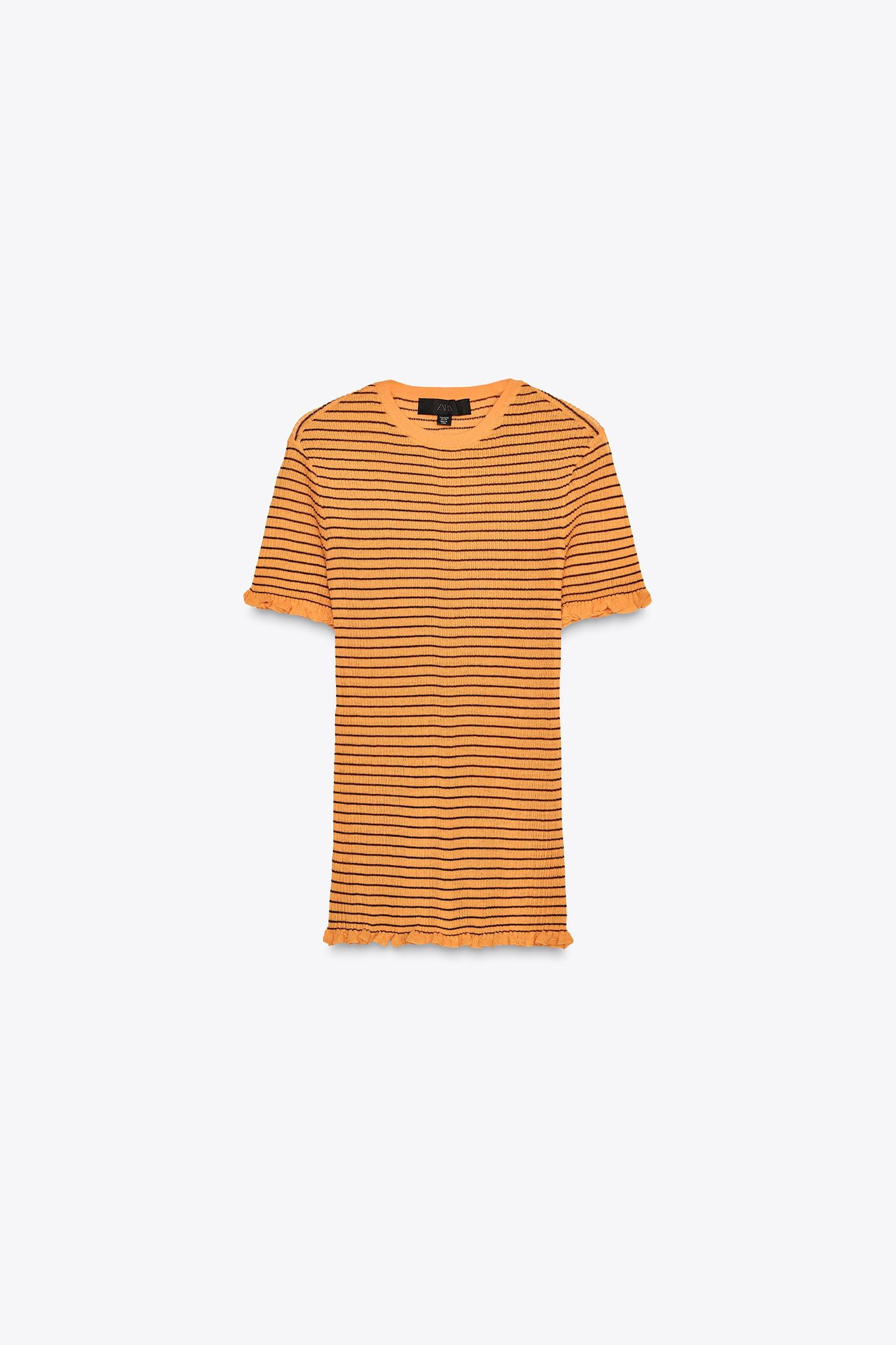 STRIPED RIB KNIT TOP Product Image