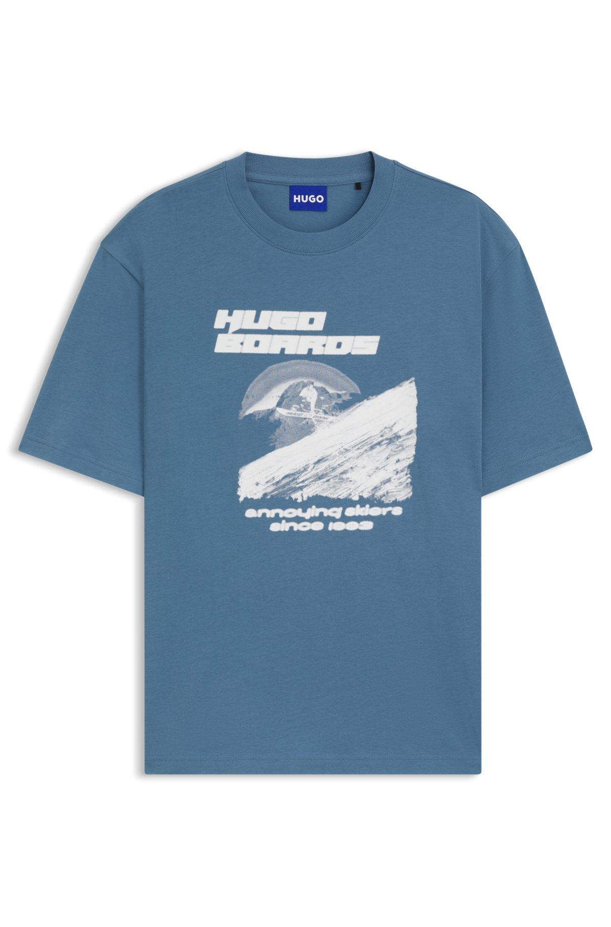 Cotton-jersey top with mixed-print artwork Product Image