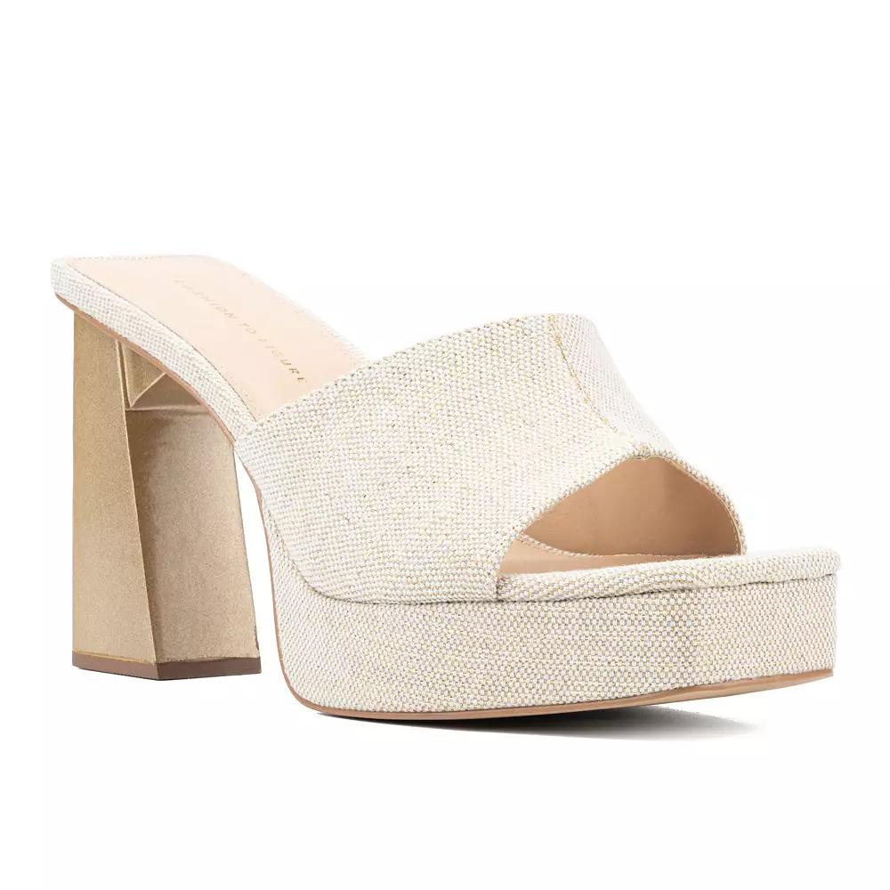 Fashion to Figure Teresa Women's Wide Width Platform Dress Sandals, Size: 10 Wide, Black Product Image