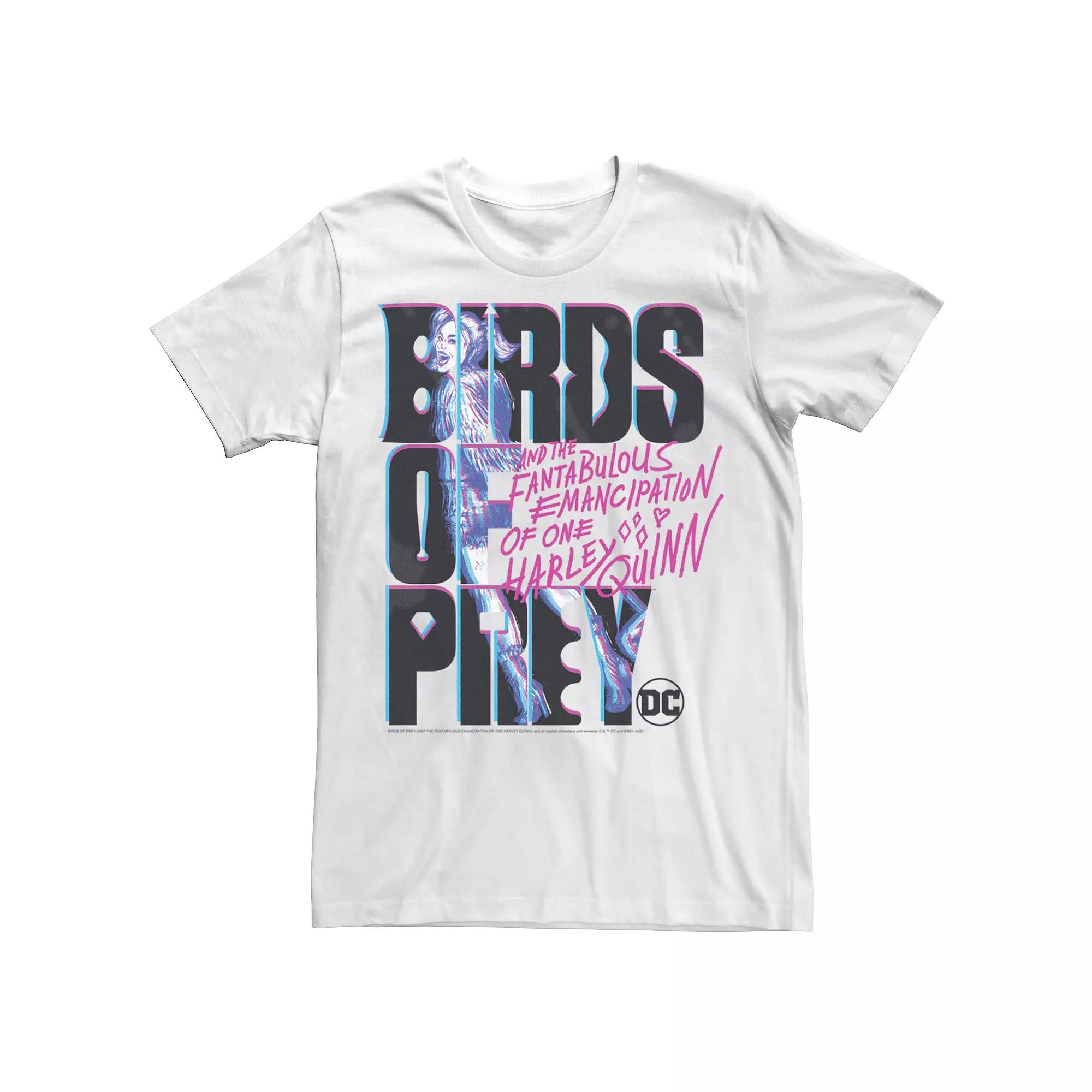 Men's Birds Of Prey Harley Quinn Text Tee, Size: Small, White Product Image