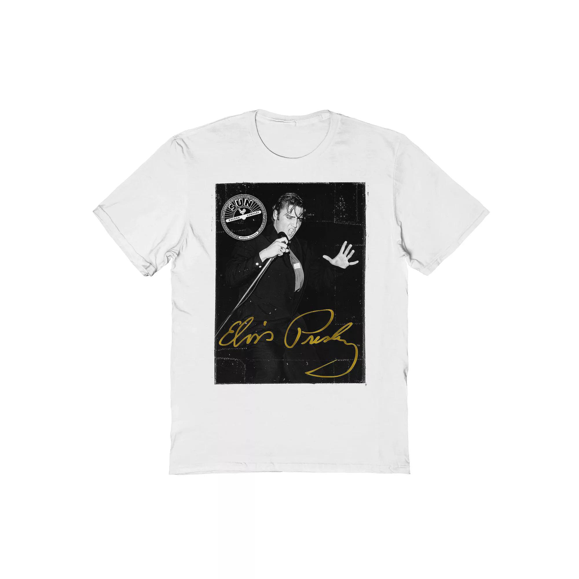 Men's Sun Records X Elvis Signature Graphic Tee, Size: Small, White Product Image