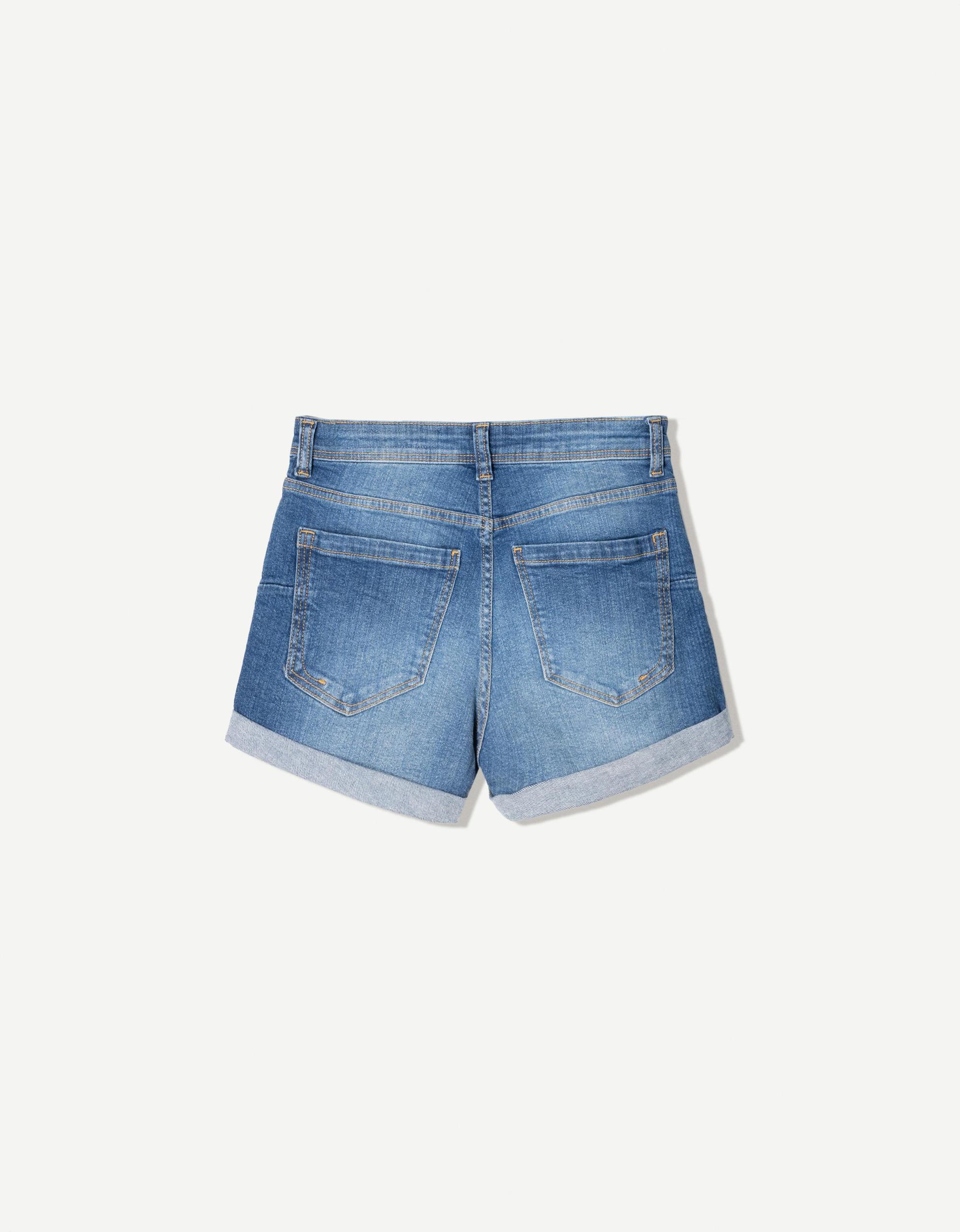 Roll-up denim shorts Product Image