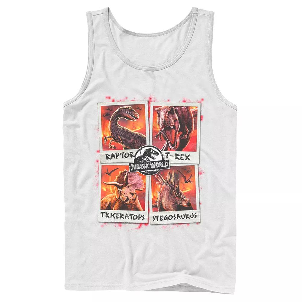 Men's Jurassic World Two Dino Vacation Polaroids Tank Top,  Product Image