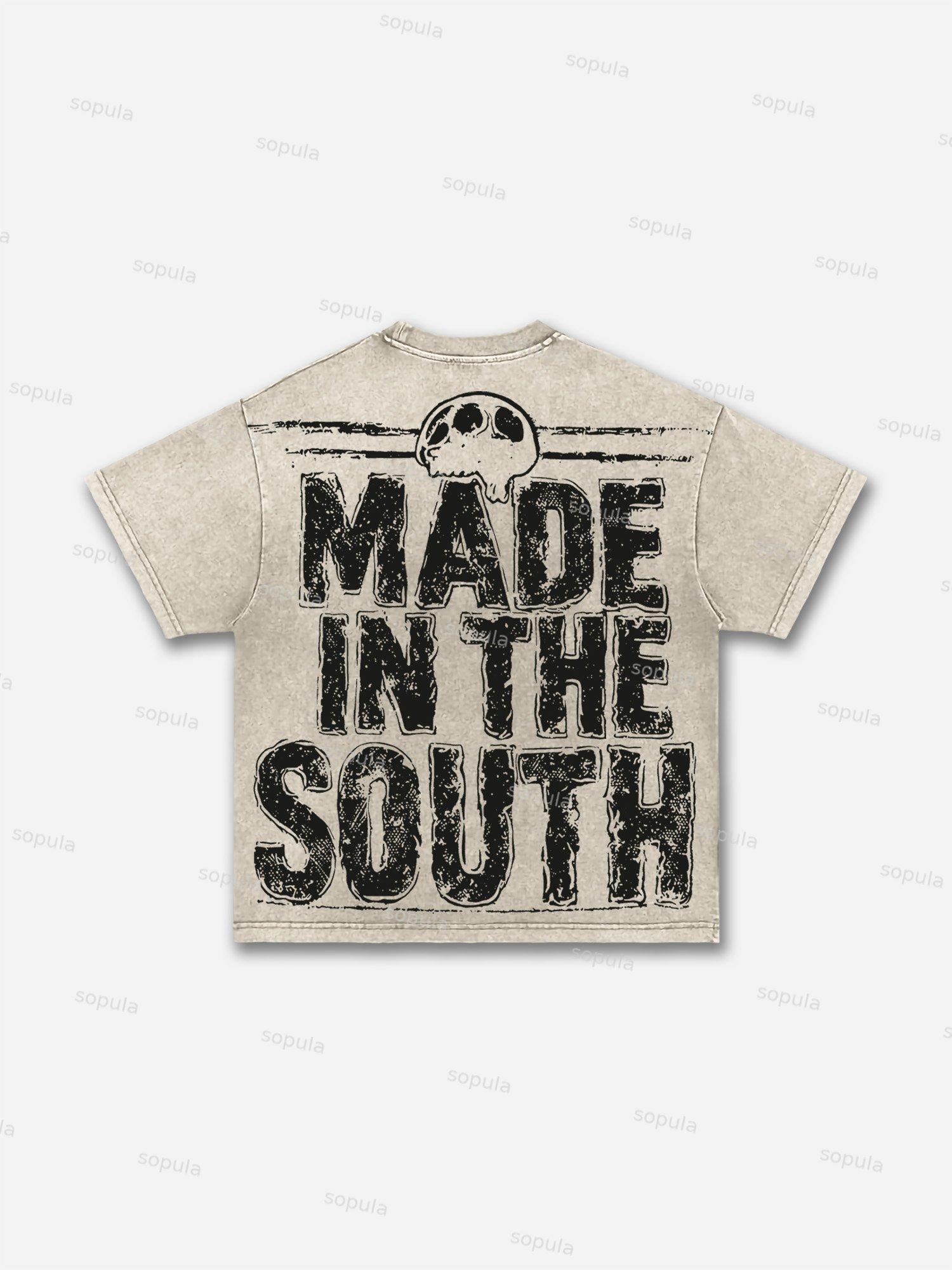 Made In The South Graphic Acid Wash T-shirt Product Image
