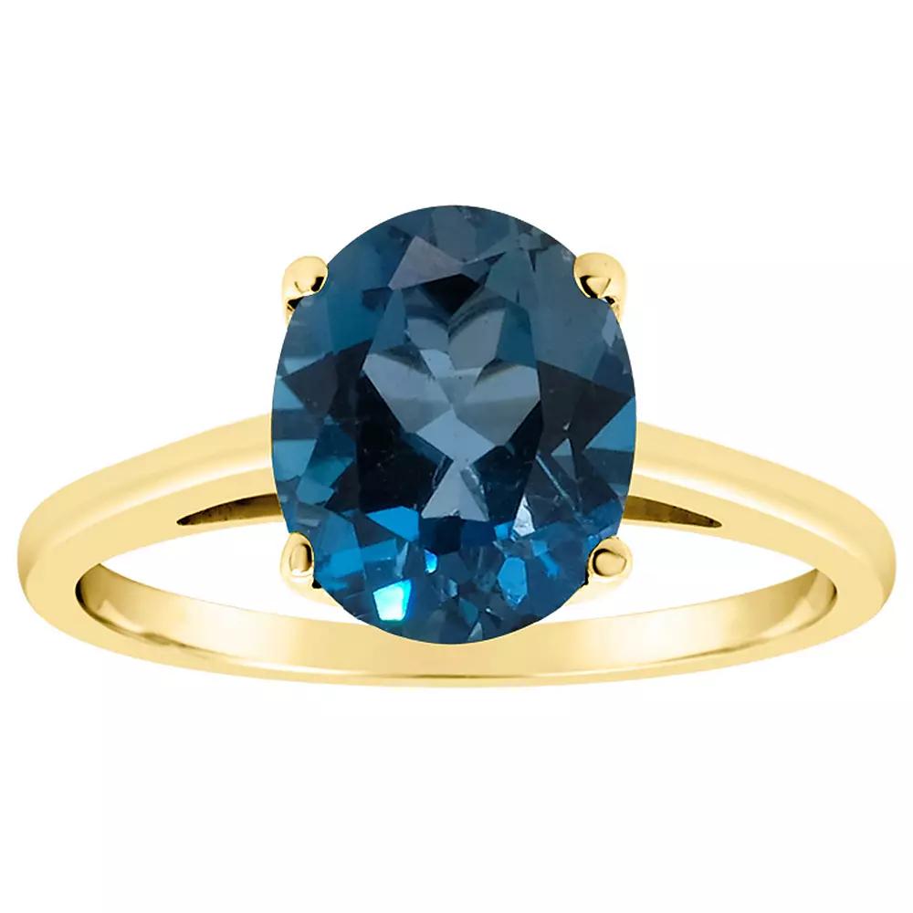 Alyson Layne 14k Gold Oval London Blue Topaz Solitaire Ring, Women's, Size: 10, 14k White Gold Product Image