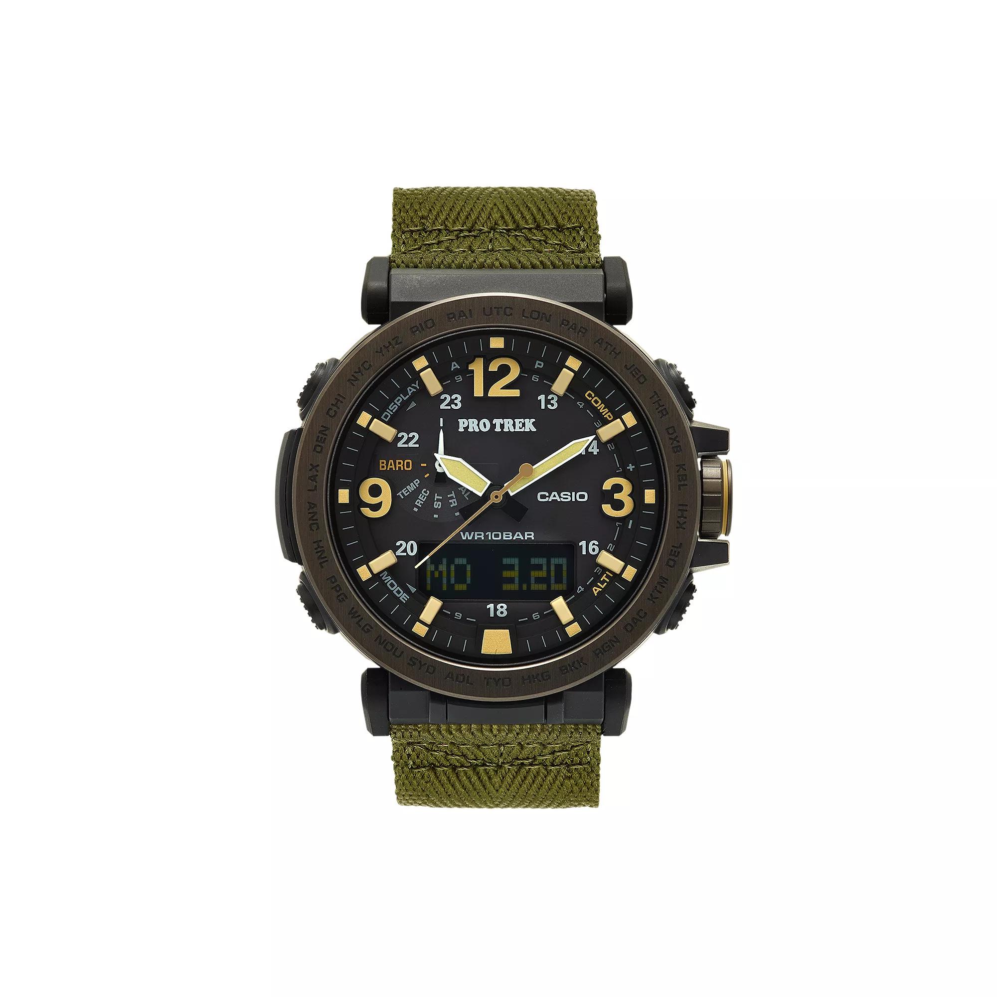 Casio Men's PRO TREK Triple Sensor Analog-Digital Tough Solar Watch - PRG-600YB-3CR, Green Product Image