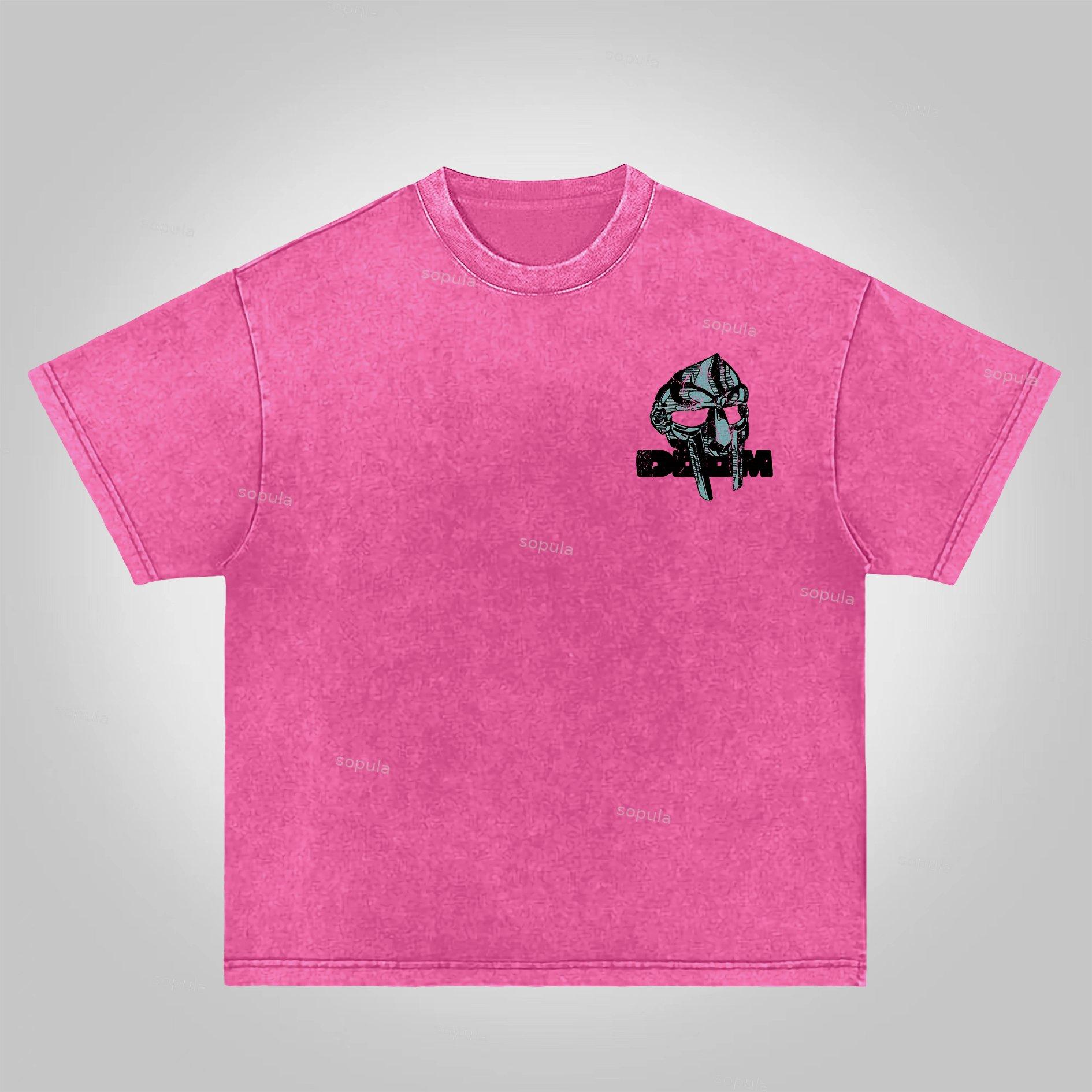 Sopula Vintage The Illest Villain Mf Doom Graphic Print Acid Washed T-Shirt Product Image