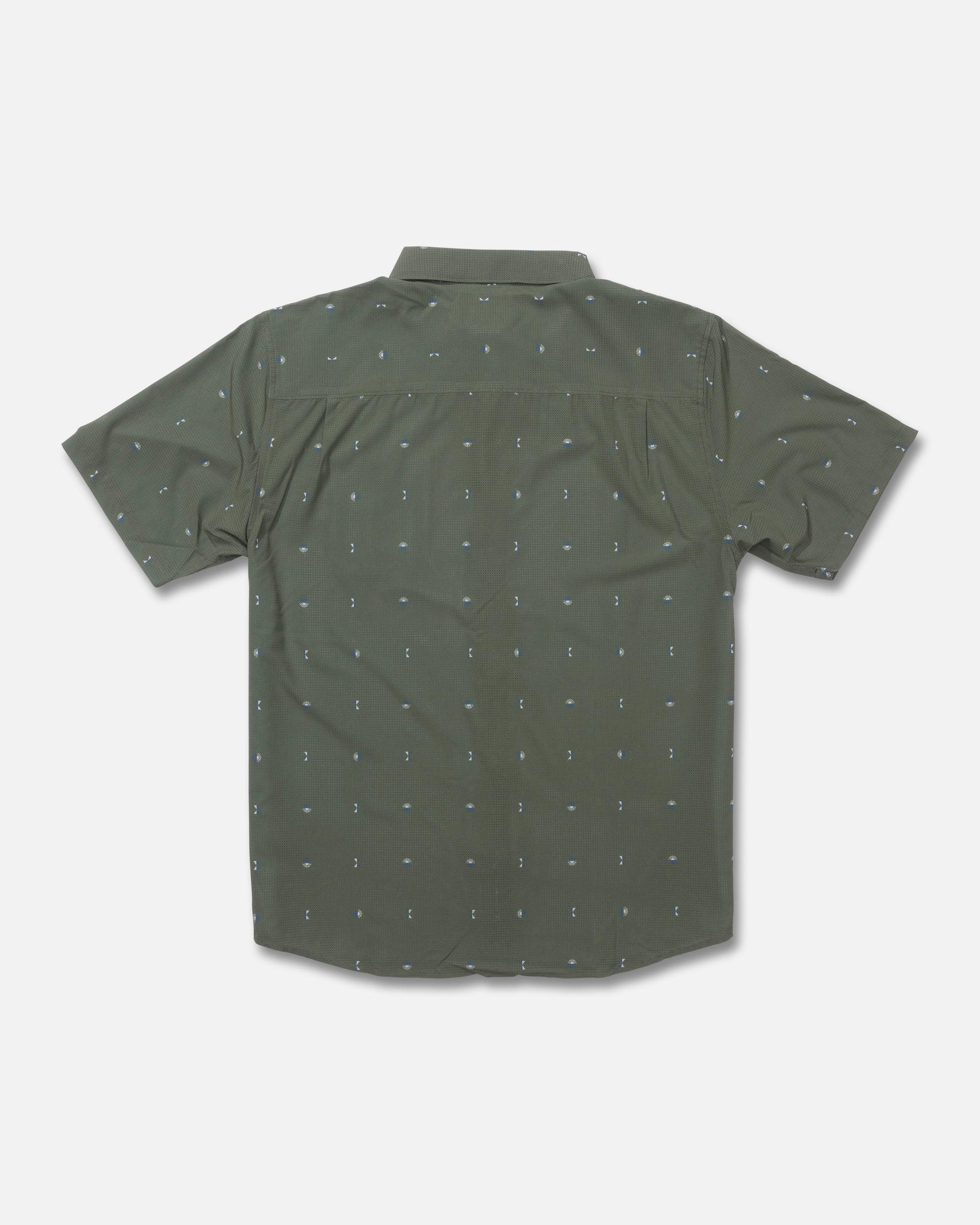 Breezer Perforated Button Up - Four Leaf Clover Male Product Image