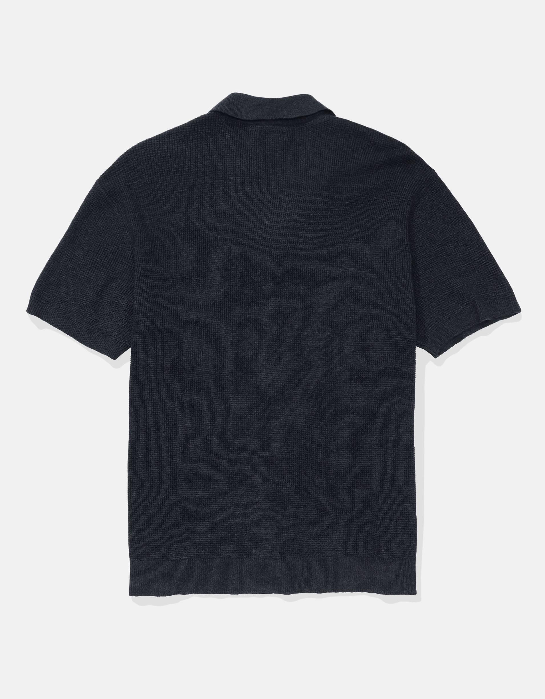 AE Waffle Button-Up Polo Shirt Product Image