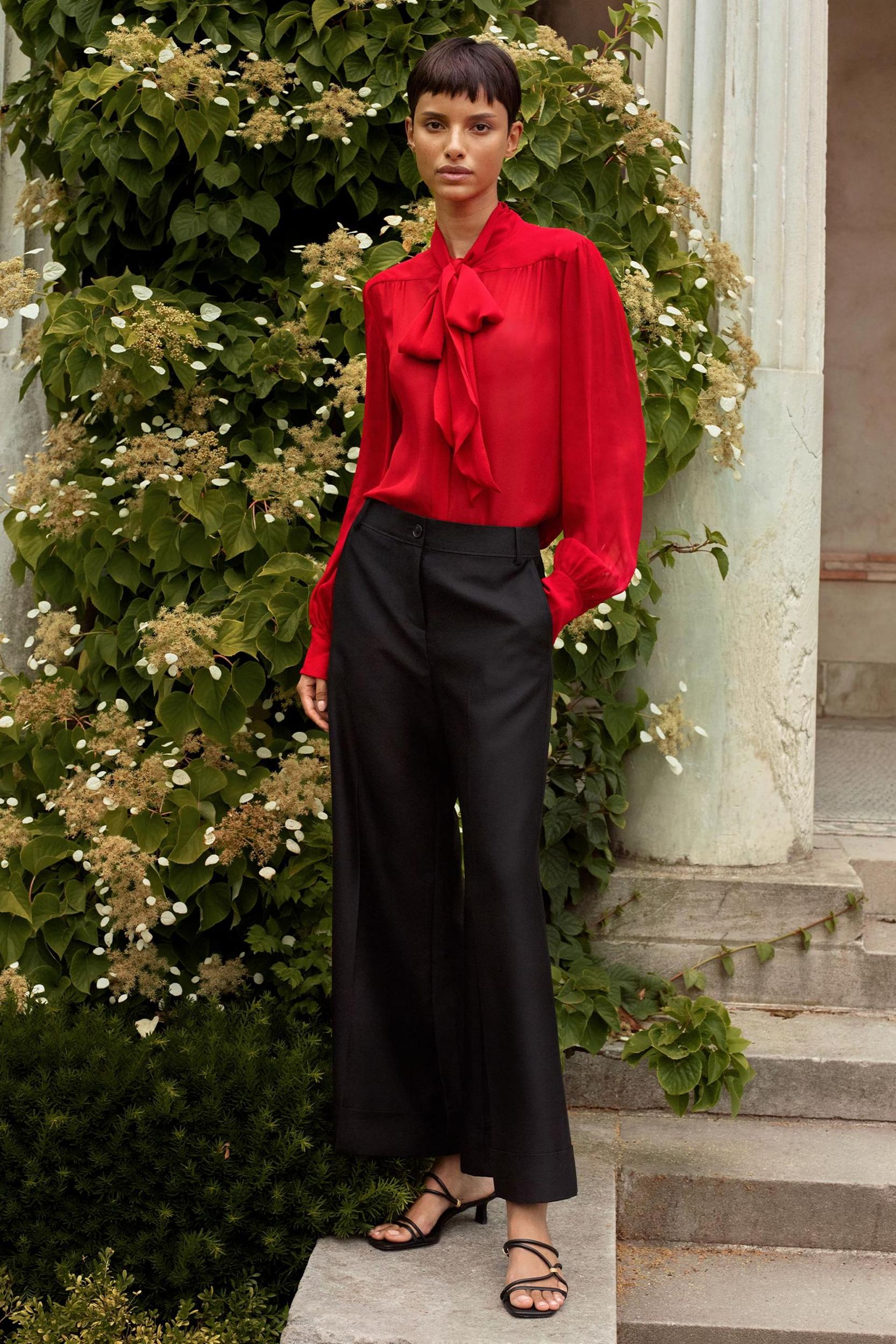 Bow Tie Silk Jasmine Blouse Product Image