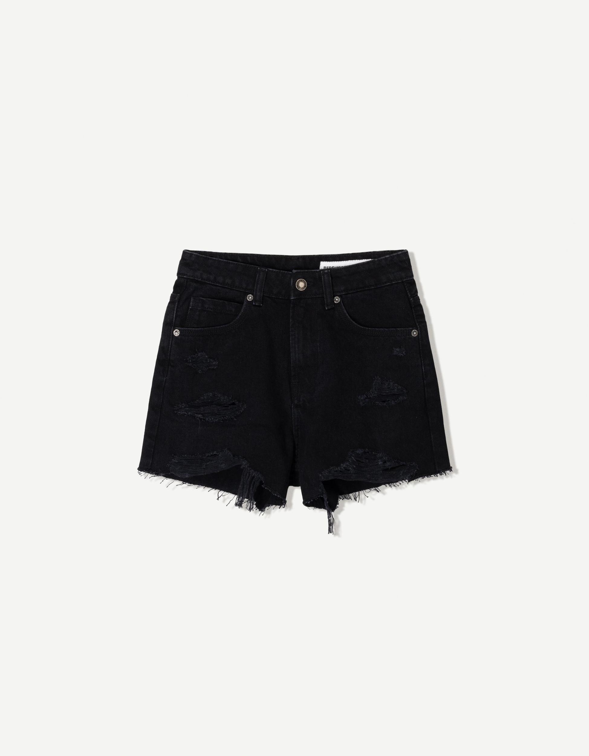 Ripped denim shorts Product Image