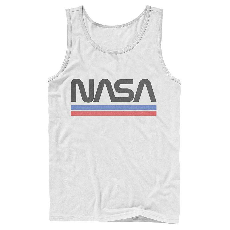 Men's NASA Red Blue Stripe Minimal Logo Vintage Graphic Tank Top,  Product Image