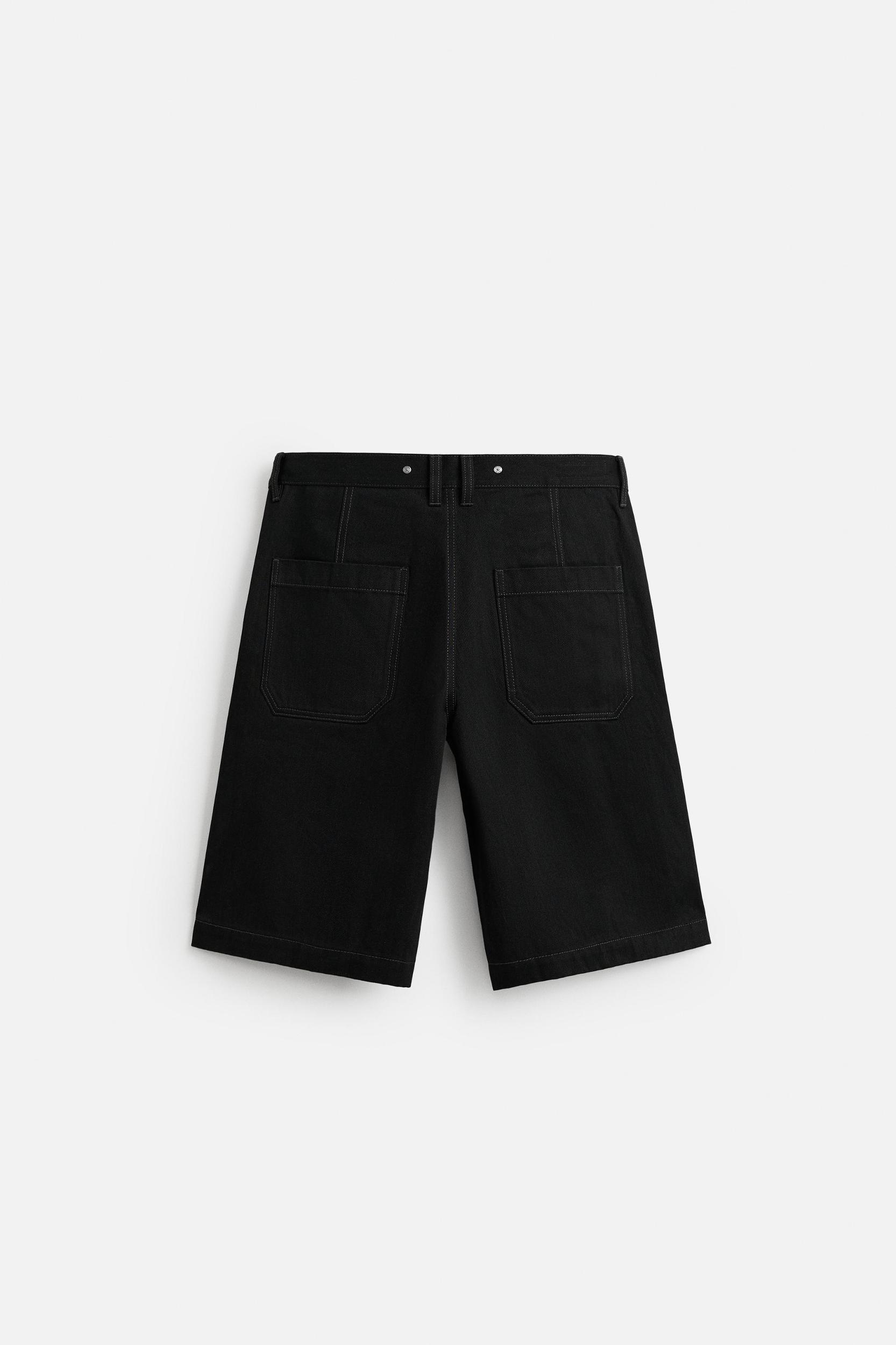 STITCHED BAGGY FIT DENIM SHORTS Product Image