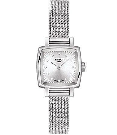 Tissot Lovely Square Diamond Mesh Bracelet Watch, 20mm x 20mm Product Image