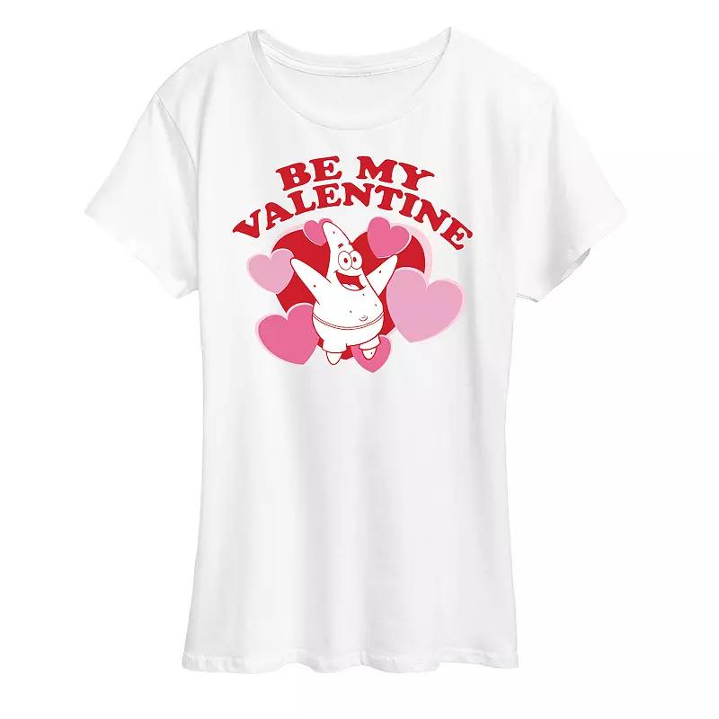 Womens Spongebob Squarepants Valentine Patrick Graphic Tee Grey Gray Product Image