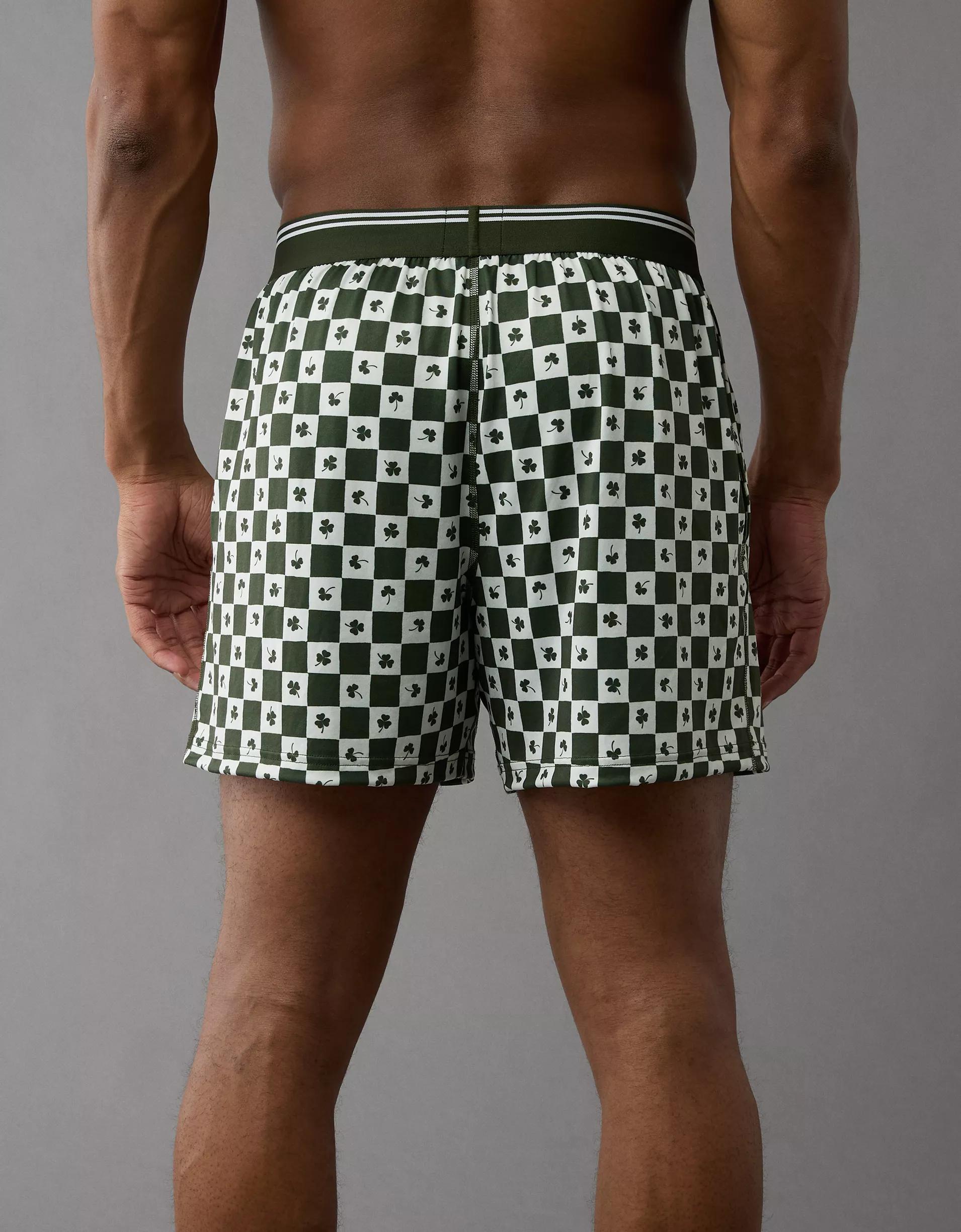AEO Men's St. Patrick's Day Clover Check Ultra Soft Pocket Boxer Short Product Image