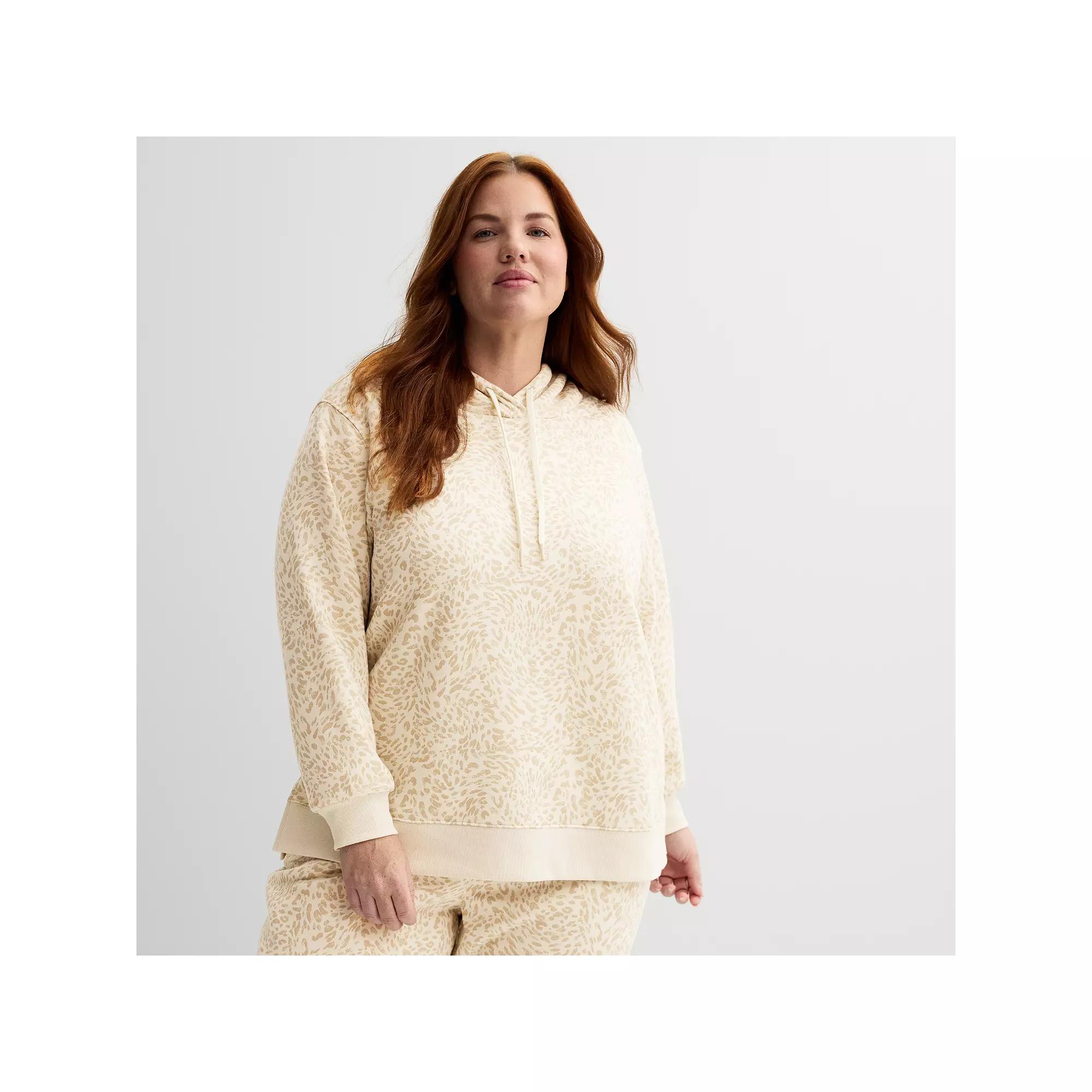 Plus Size Tek Gear® Ultrasoft Fleece Hoodie, Women's, Size: 3XL, Beige Spots Product Image