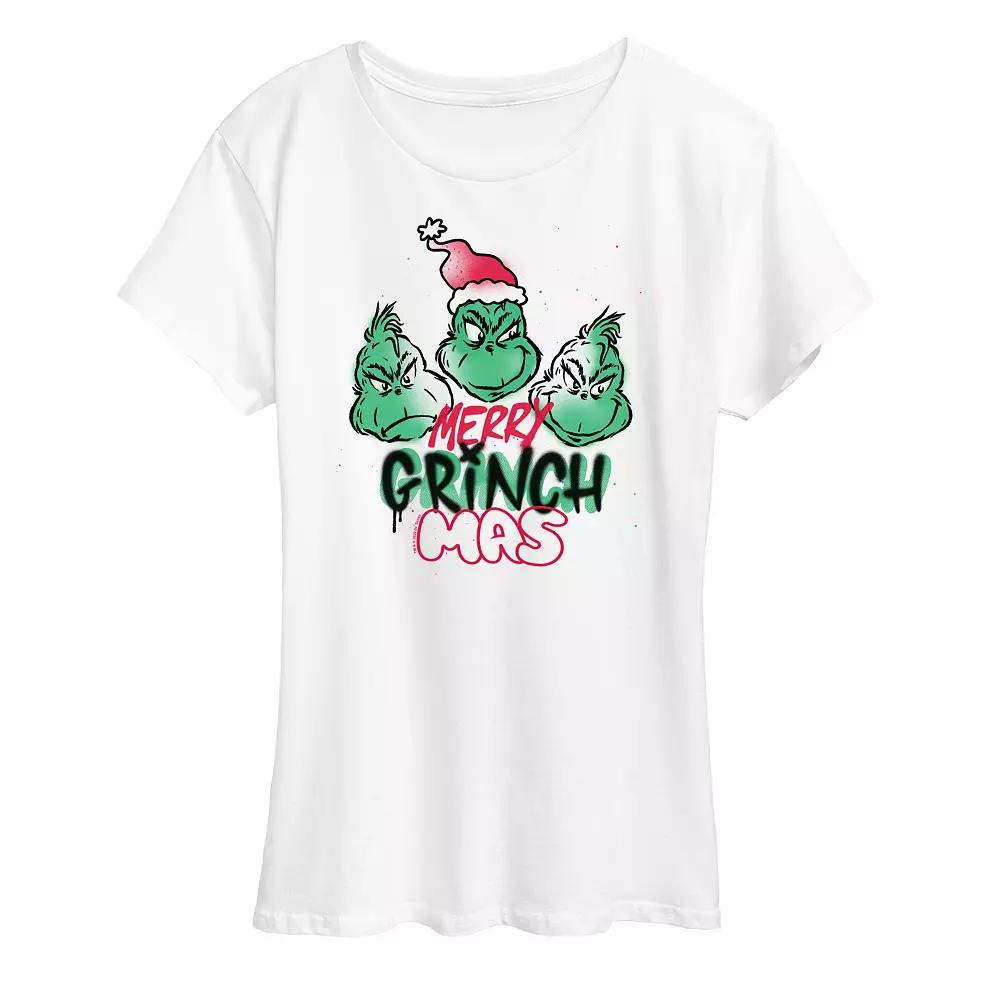 Women's Dr. Seuss The Grinch Merry Grinchmas Graphic Tee, Girl's,  Product Image