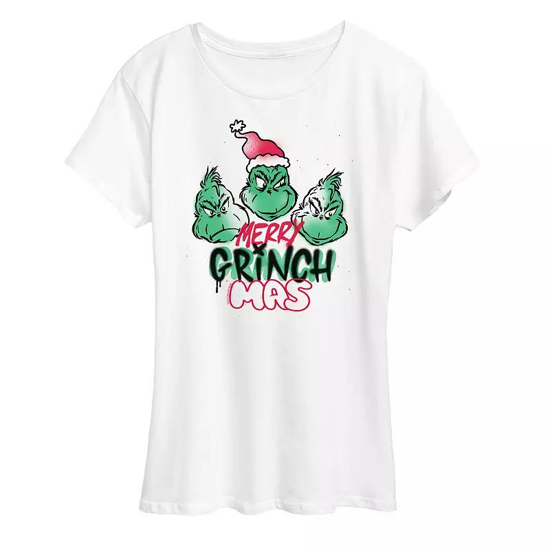 Women's Dr. Seuss The Grinch Merry Grinchmas Graphic Tee, Girl's,  Product Image