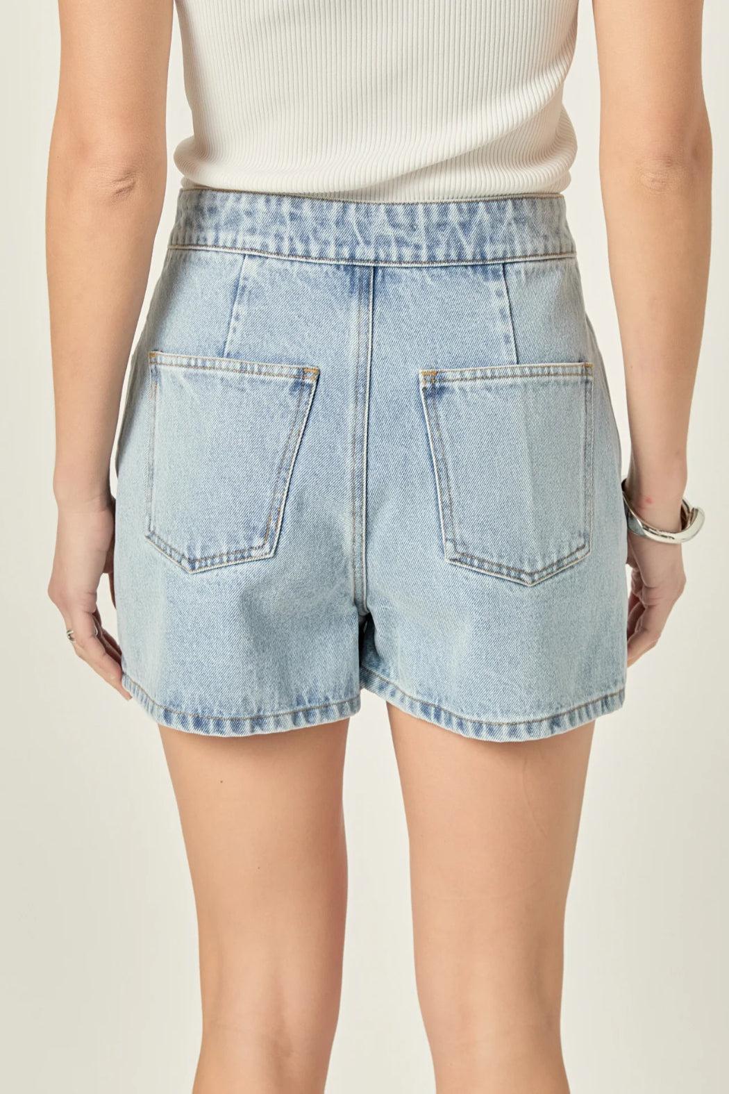Wrap Front Denim Skort Product Image